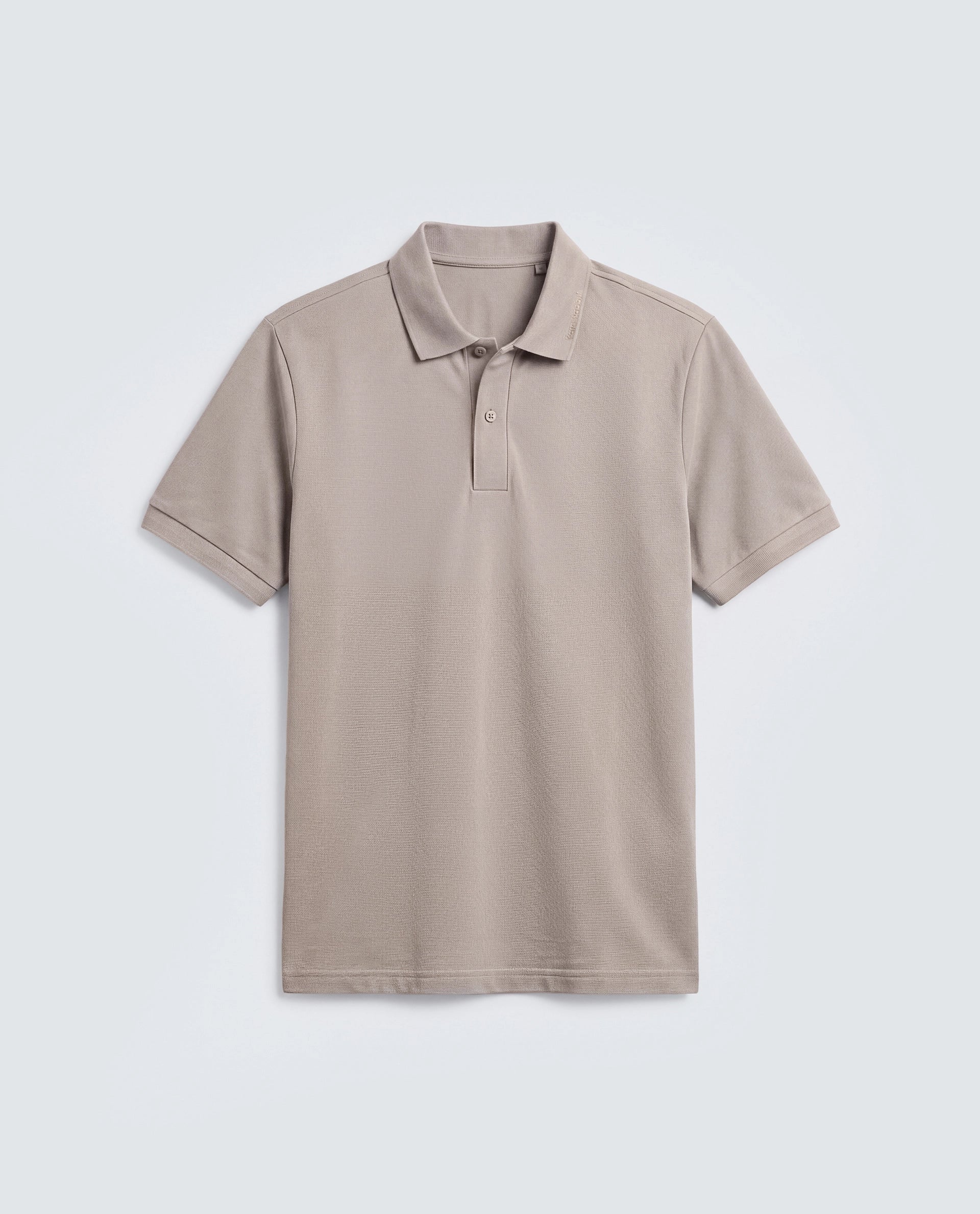 Rare Rabbit Men's Clak Beige Cotton Blend Fabric Half Sleeve Spread Collar Regular Fit Plain Polo