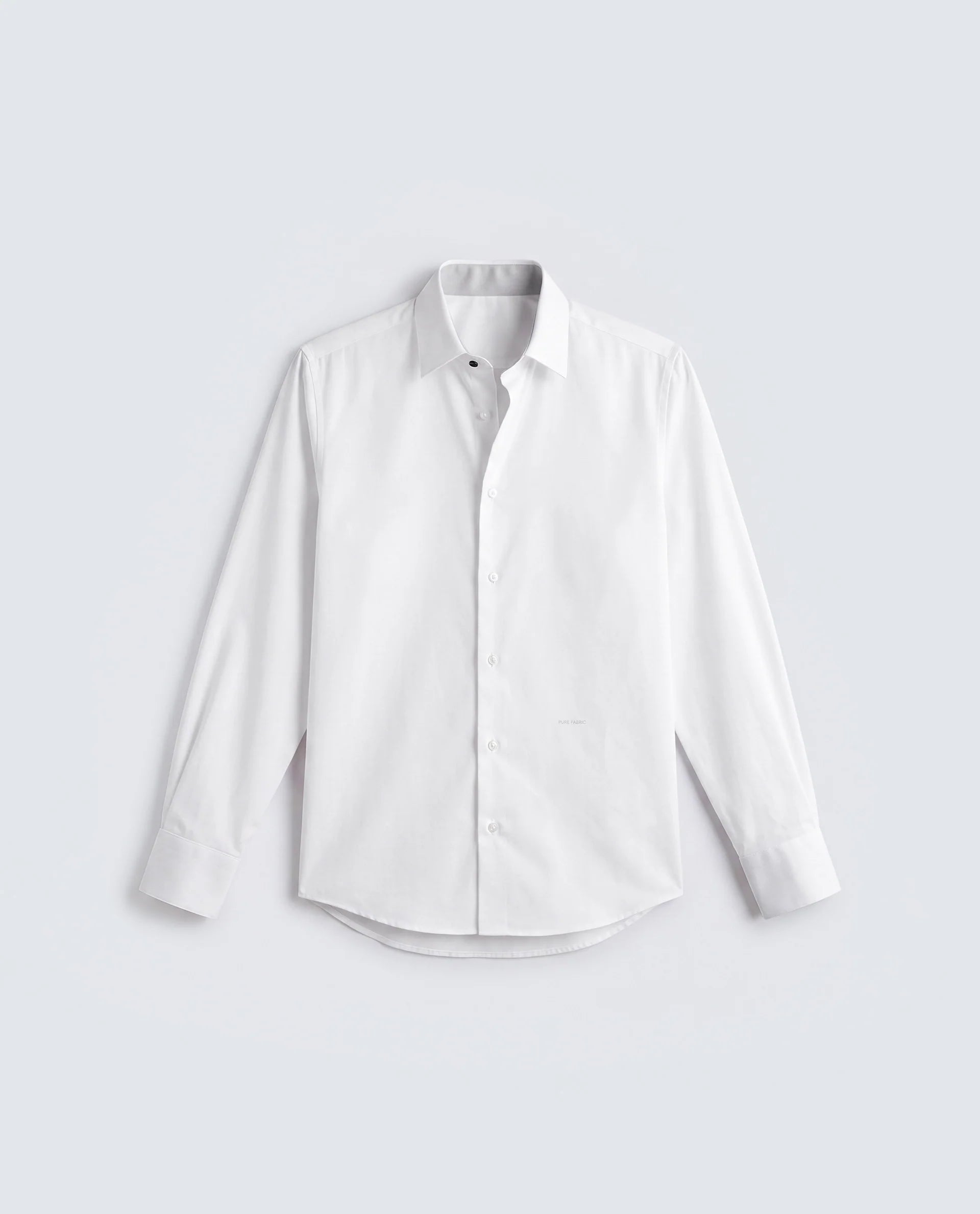 Rare Rabbit Men's Holla-Aw26 White Cotton Blend Spread Collar Regular Plain Shirt