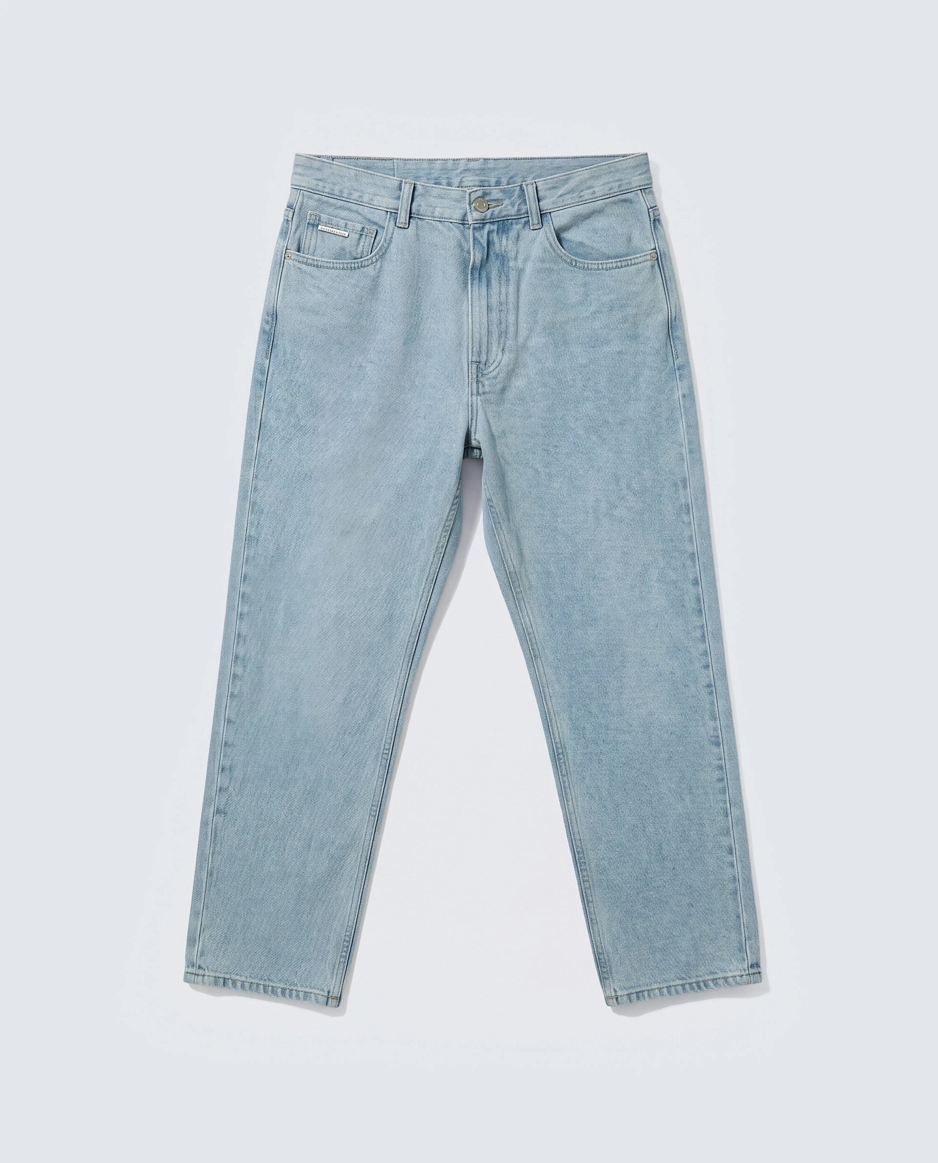 Rare Rabbit Men's Krix Light Blue Cotton Fabric Shank And Zipper Morris Regular Plain Jeans