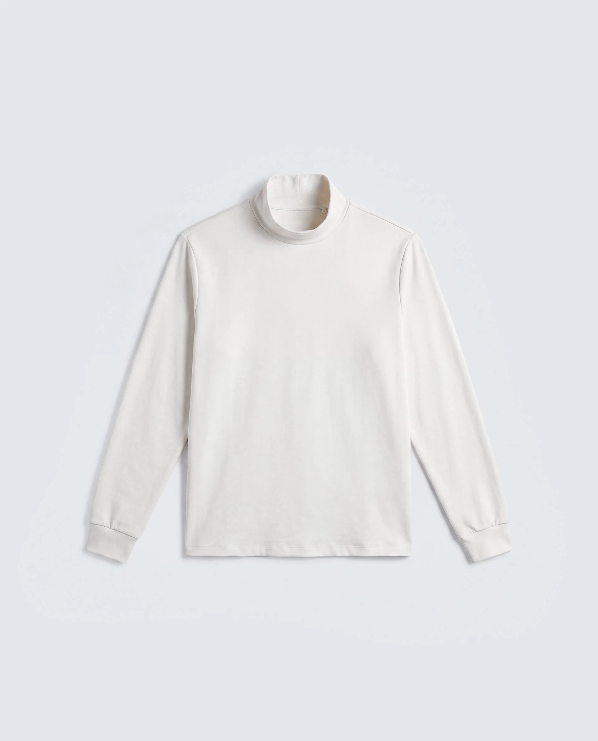 Rare Rabbit Men's Mick Off White Cotton Blend Plain Regular Fit Full Sleeve High Neck T-Shirt