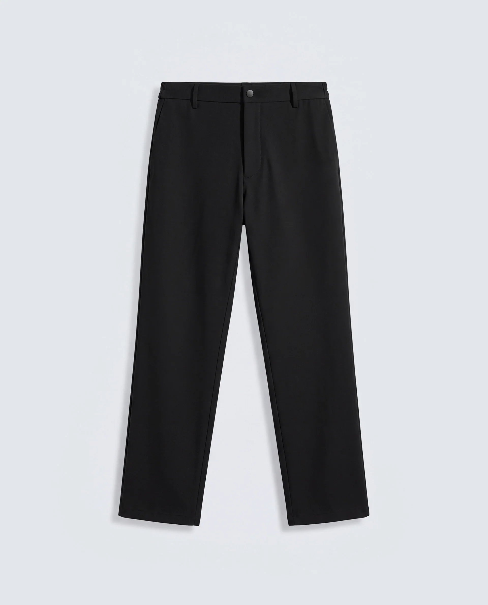 Rare Rabbit Men's Travel-W-Aw26 Black Polyester Blend Button And Zip Regular Plain Trouser