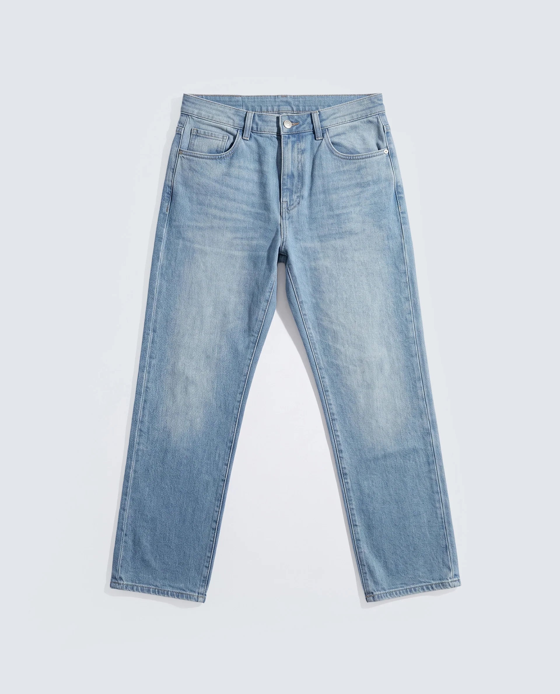 Rare Rabbit Men's Vlad-D Blue Cotton Blend Plain Kurt Carrot Fit Jeans