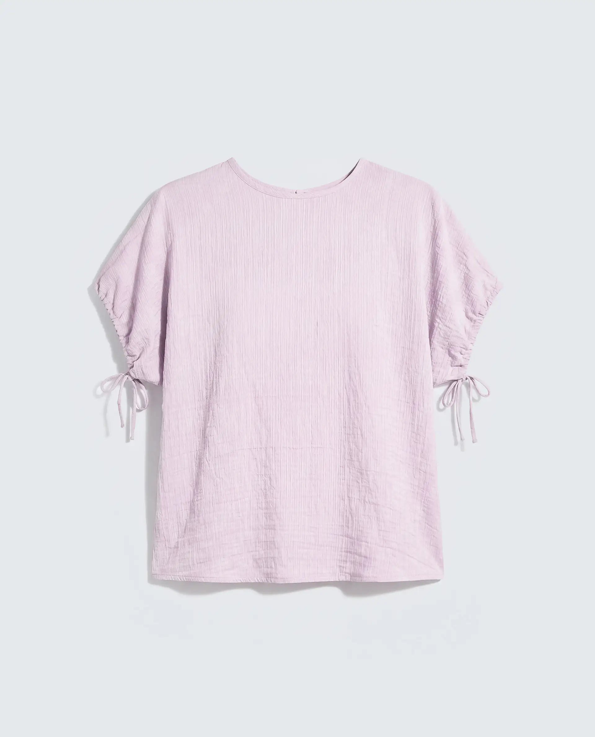 Rareism Women's Deno Dusky Pink Viscose Blend Crew Neck Button Regular Plain Top