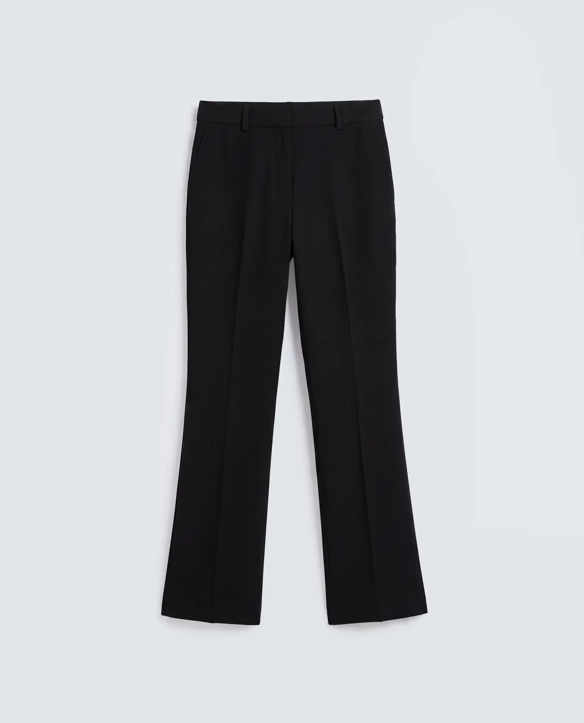 Rareism Women's Frare Black Viscose Fabric Bootcut Plain Trouser
