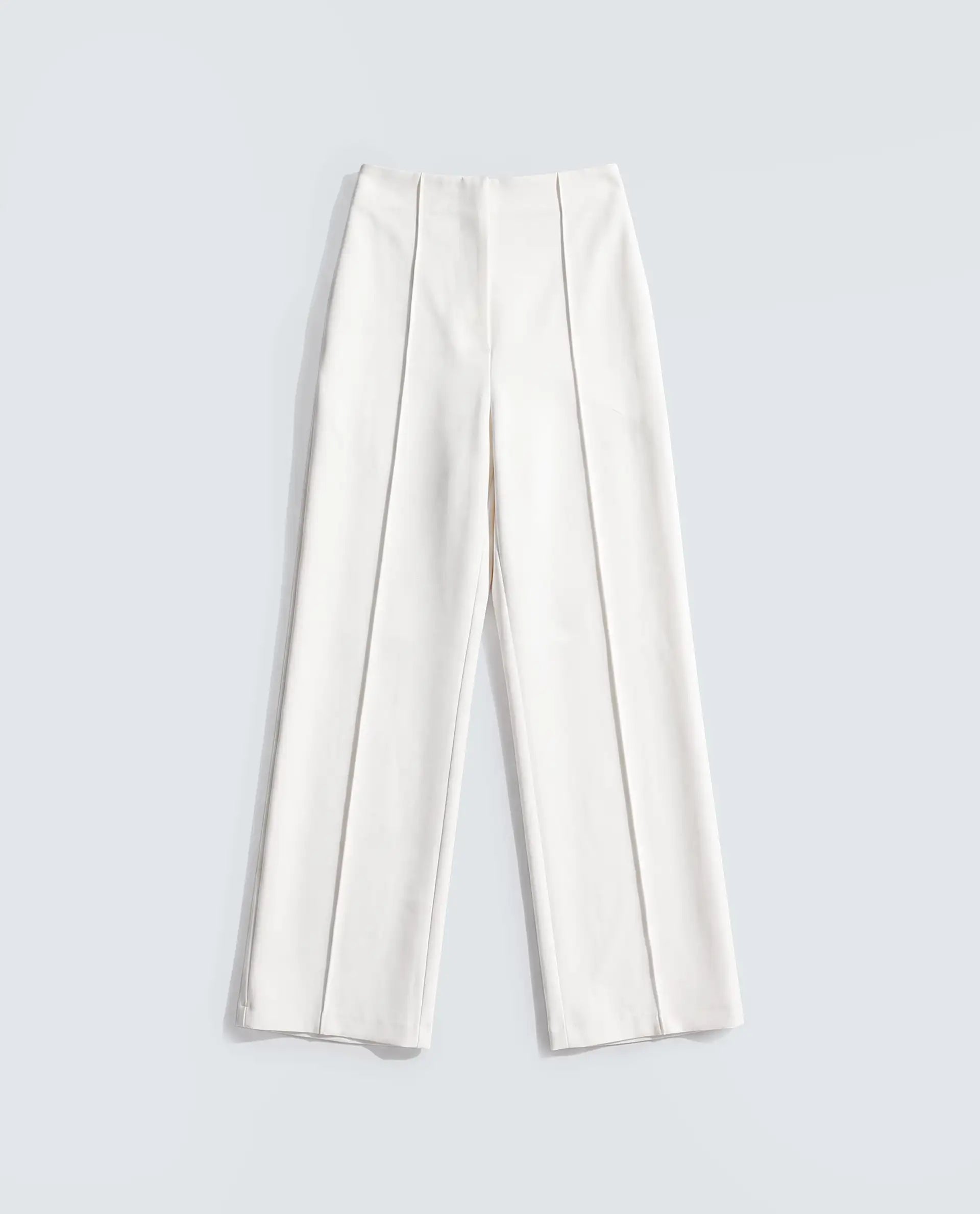 Rareism Women's Jancura-S26 Off White Viscose Blend Relaxed Fit Plain Trouser