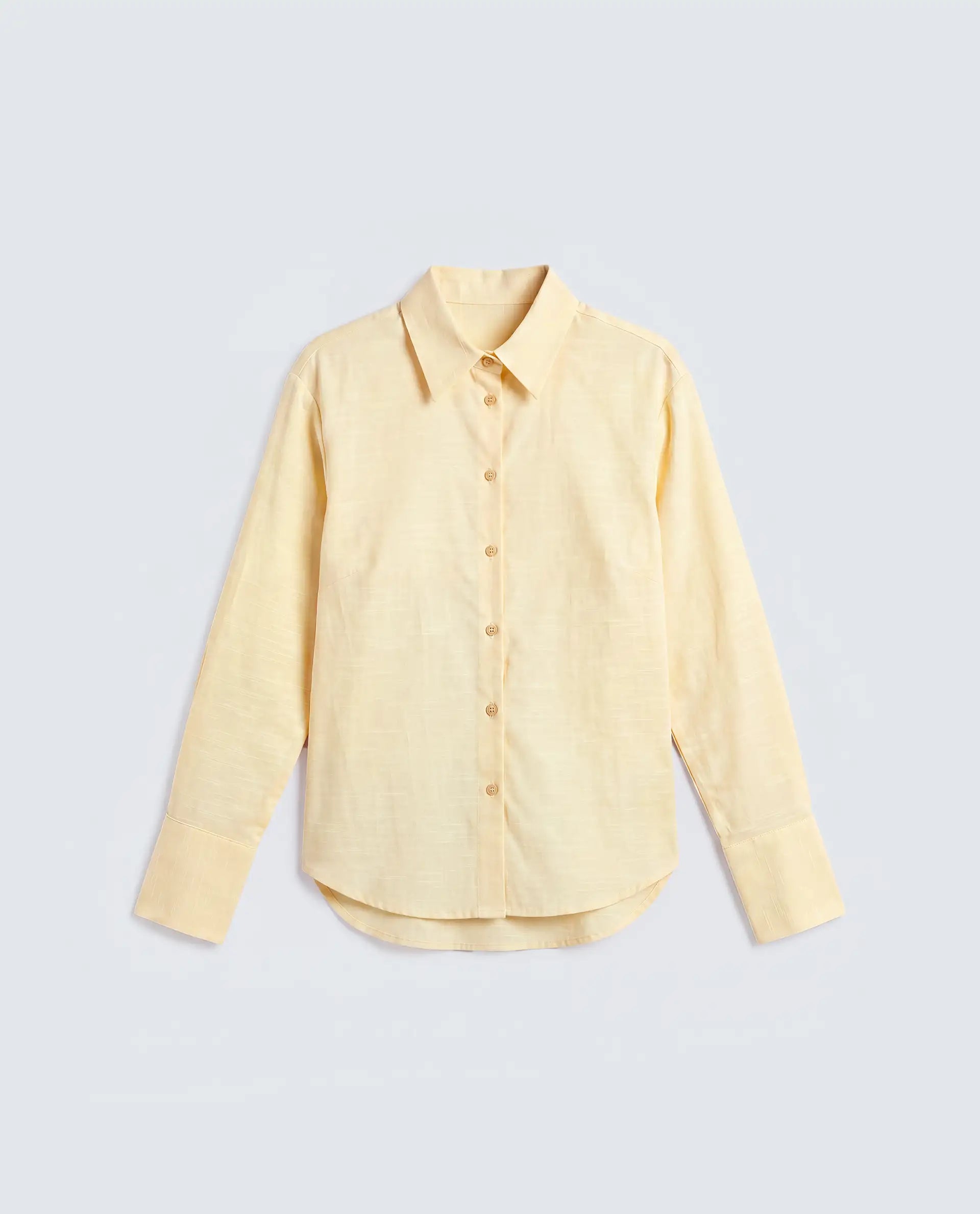 Rareism Women's Mewok Yellow Cotton Full Sleeve Spread Collar Regular Plain Shirt