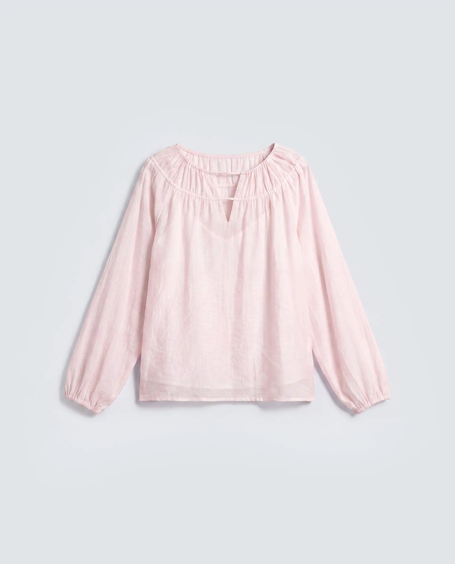 Rareism Women's Mirino Light Pink Viscose Full Sleeve Boat Neck Regular Top