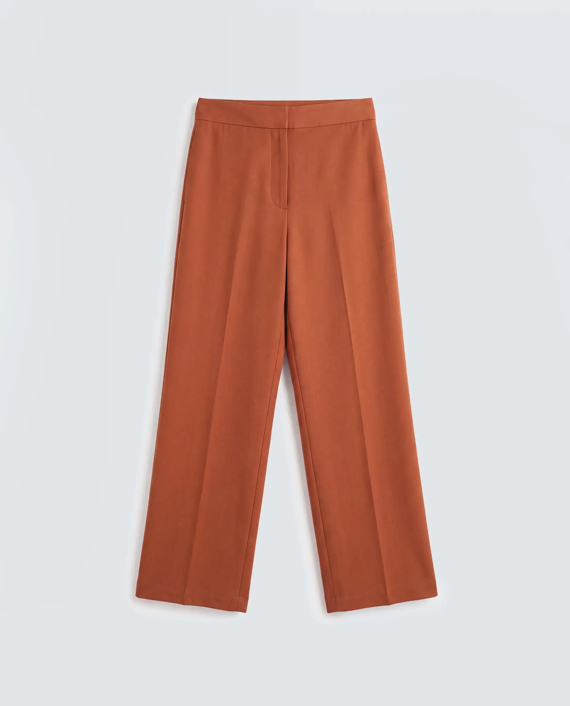 Rareism Women's Nublin-B Rust Polyester Blend Wide Trouser