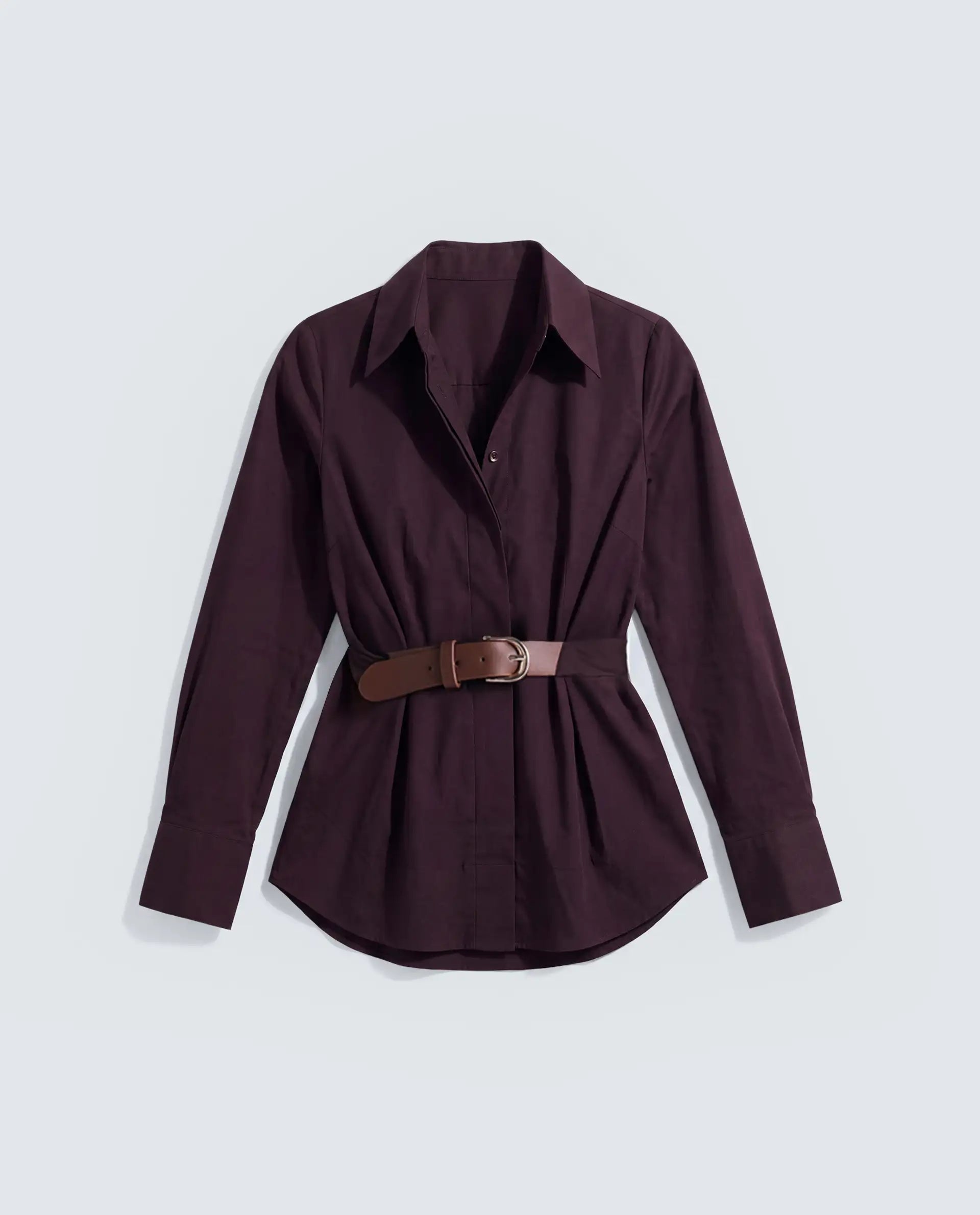 Rareism Women's Onio Brown Plain Cotton Blend Regular Long Sleeve Shirt