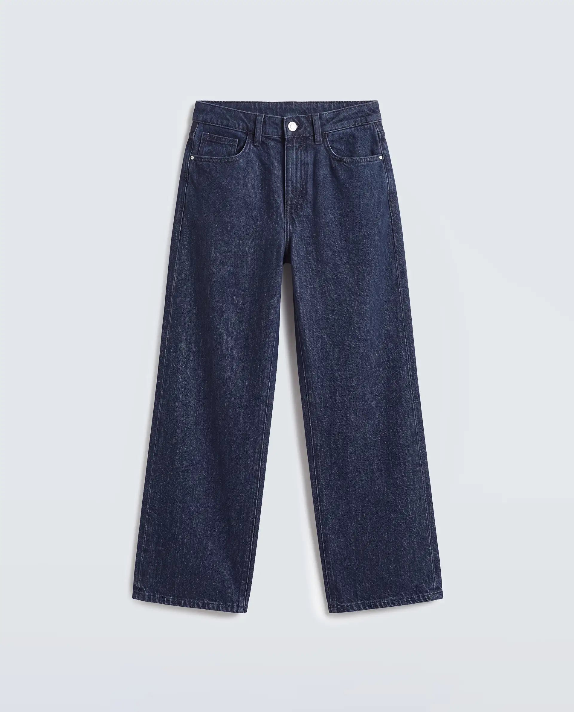 Rareism Women's Reglin Dark Blue Cotton Regular Fit Plain Jeans