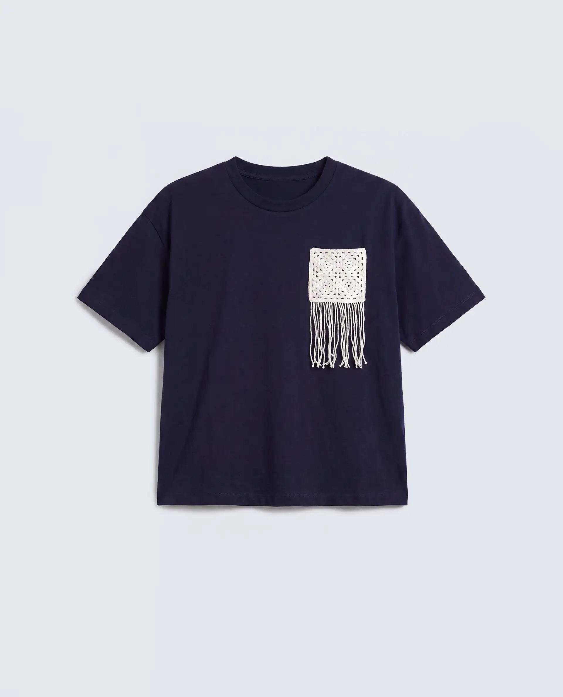 Rareism Women's Zadil Navy Cotton Blend Half Sleeve Boxy Plain T-Shirt
