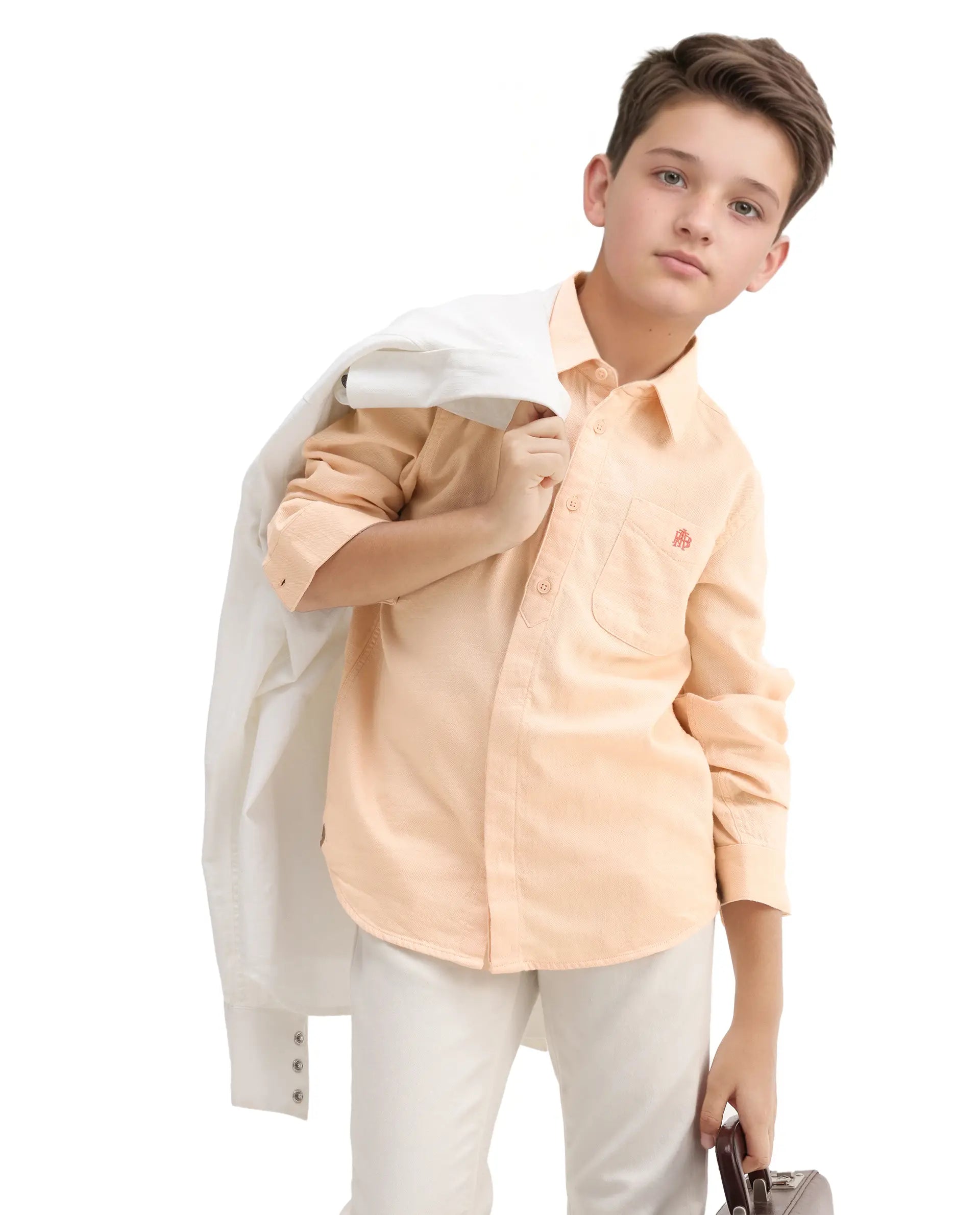 Rare Ones Kids Hart Yellow Cotton Solid Button Closure Boxy Fit Shirt