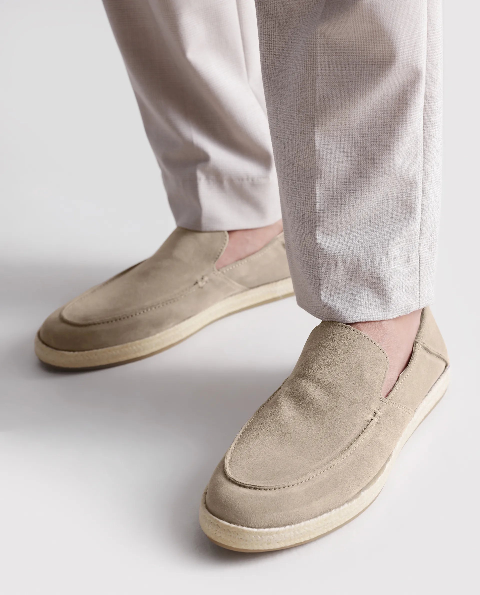 Rare Rabbit Men Havana Lite Fawn Suede Leather Slip-On Closure Shoes