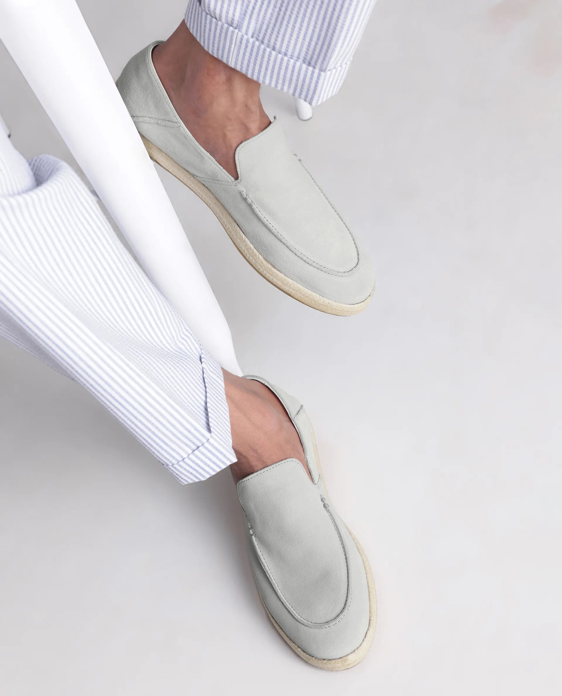 Rare Rabbit Men Havana White Suede Leather Slip-On Closure Shoes