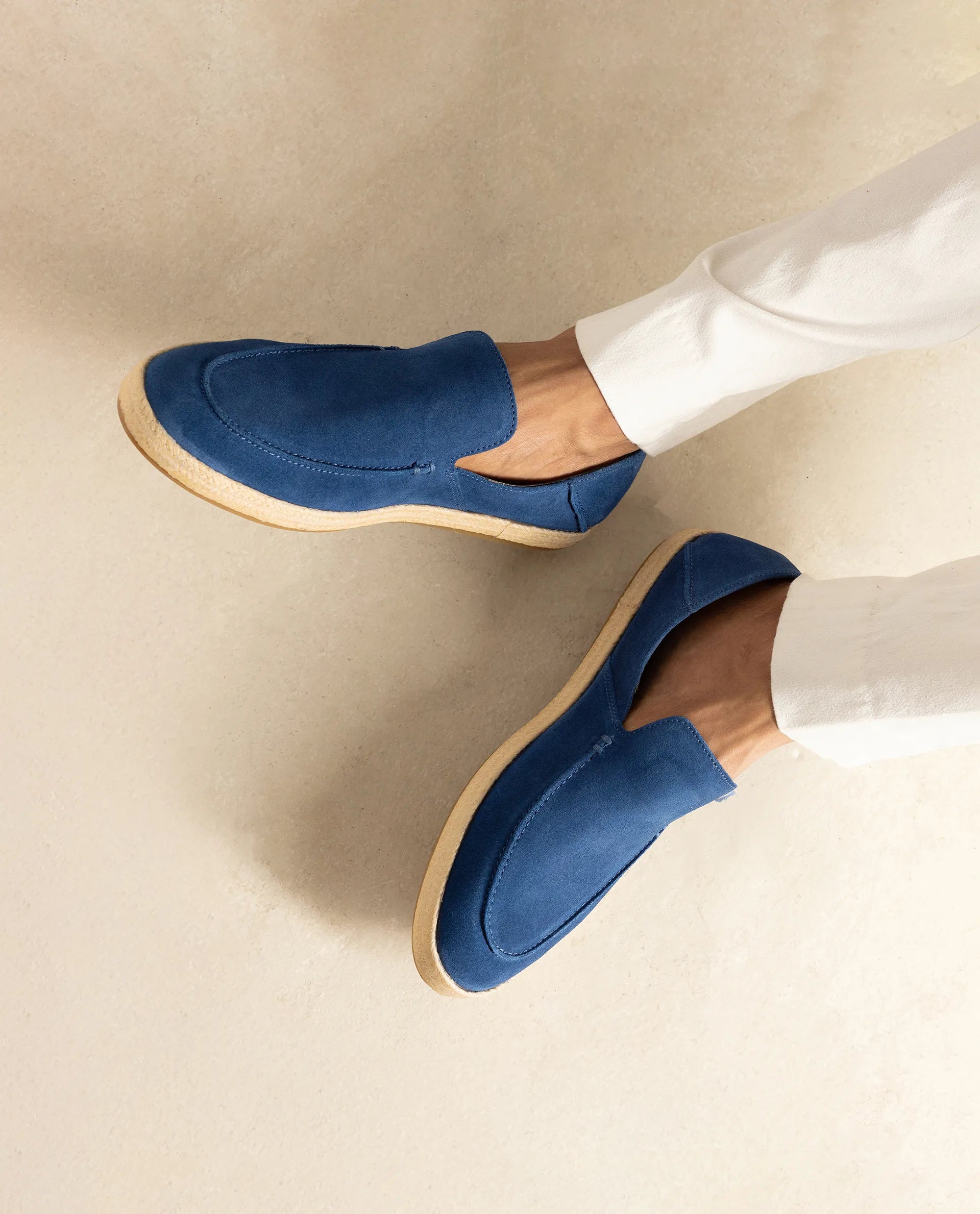 Rare Rabbit Men Havana Ink Blue Suede Leather Slip-On Closure Shoes