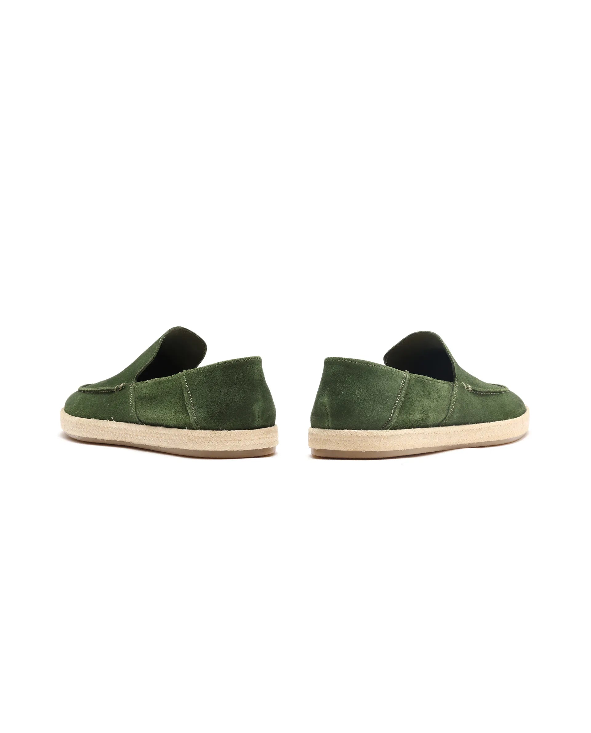 Rare Rabbit Men Havana Emerald Green Suede Leather Slip-On Closure Shoes
