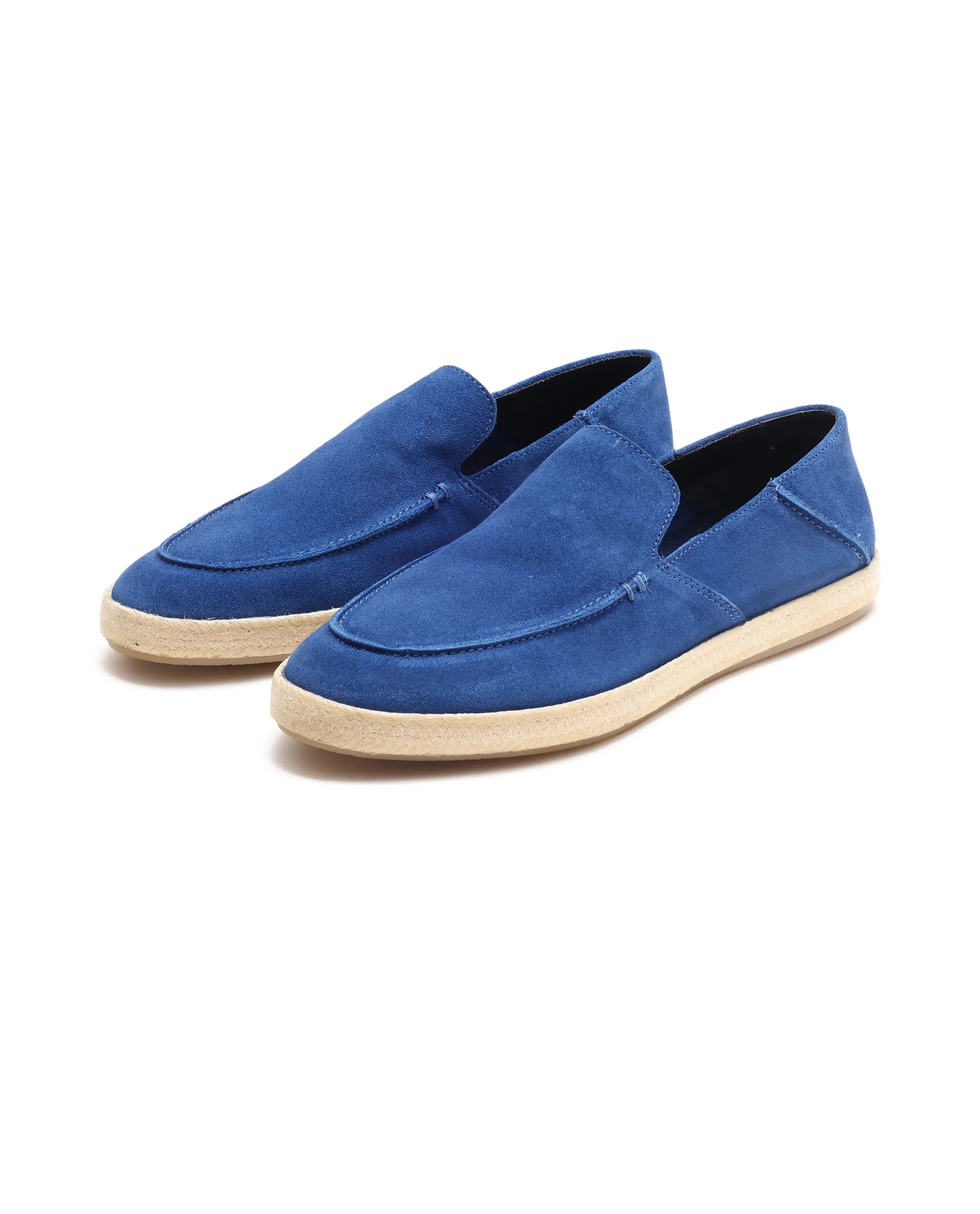 Rare Rabbit Men Havana Ink Blue Suede Leather Slip-On Closure Shoes