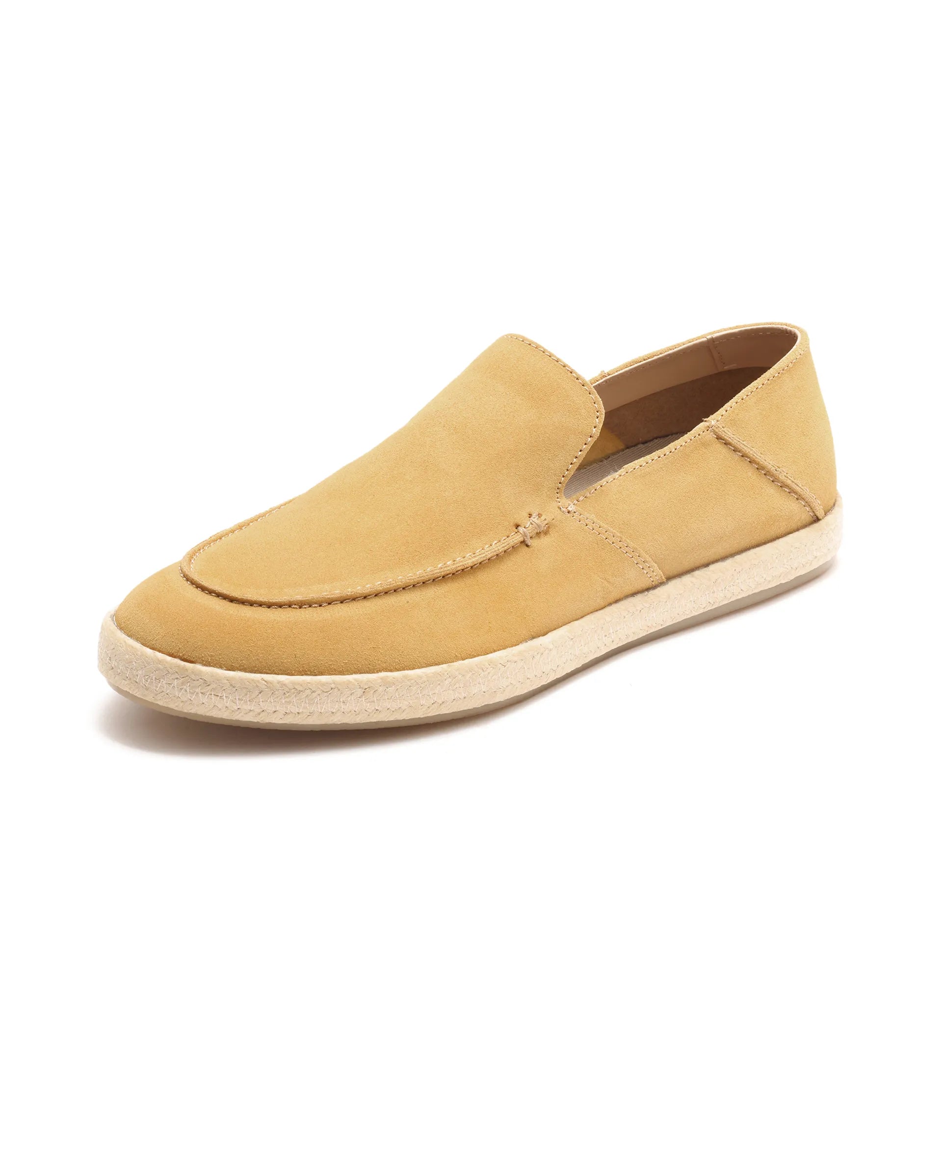 Rare Rabbit Men Havana Mustard Yellow Suede Leather Slip-On Closure Shoes