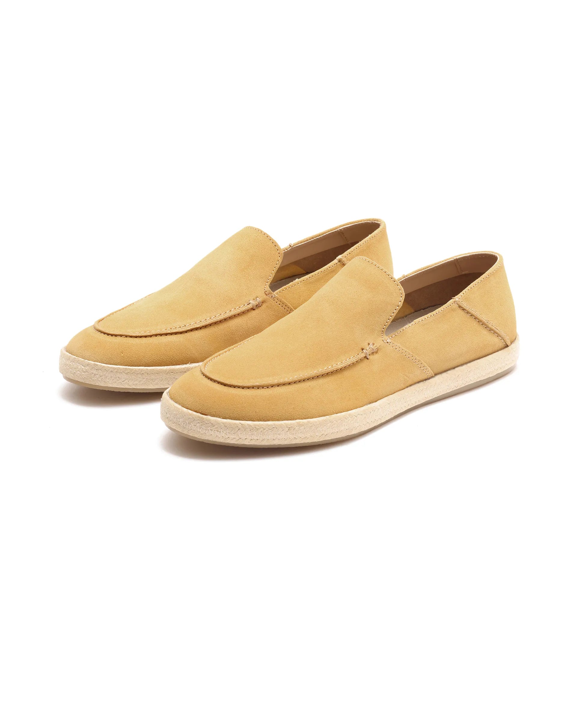 Rare Rabbit Men Havana Mustard Yellow Suede Leather Slip-On Closure Shoes