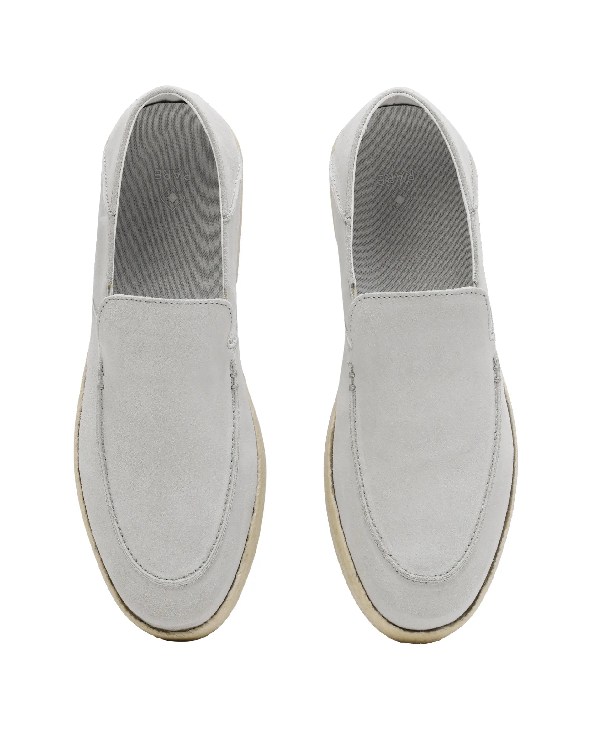 Rare Rabbit Men Havana White Suede Leather Slip-On Closure Shoes