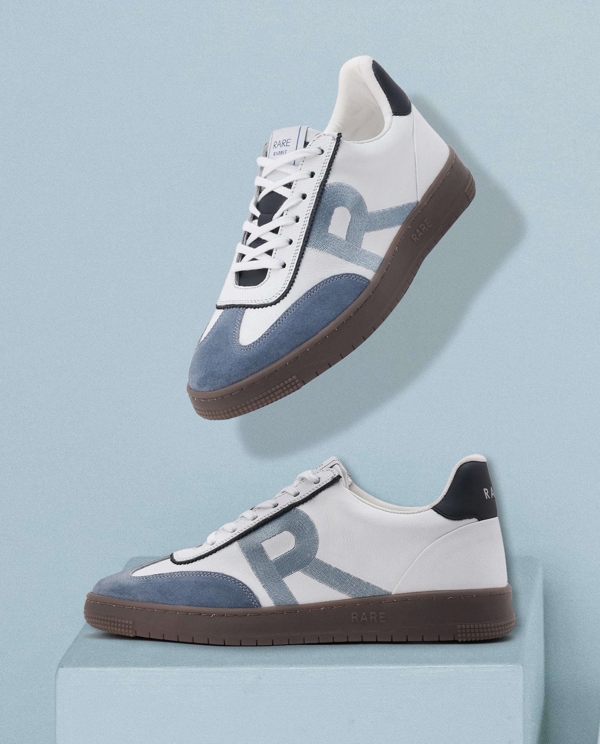 Rare Rabbit Men Hem White Lace-Up Genuine Leather Signature Hem Branding Low-Top Sneaker Shoes