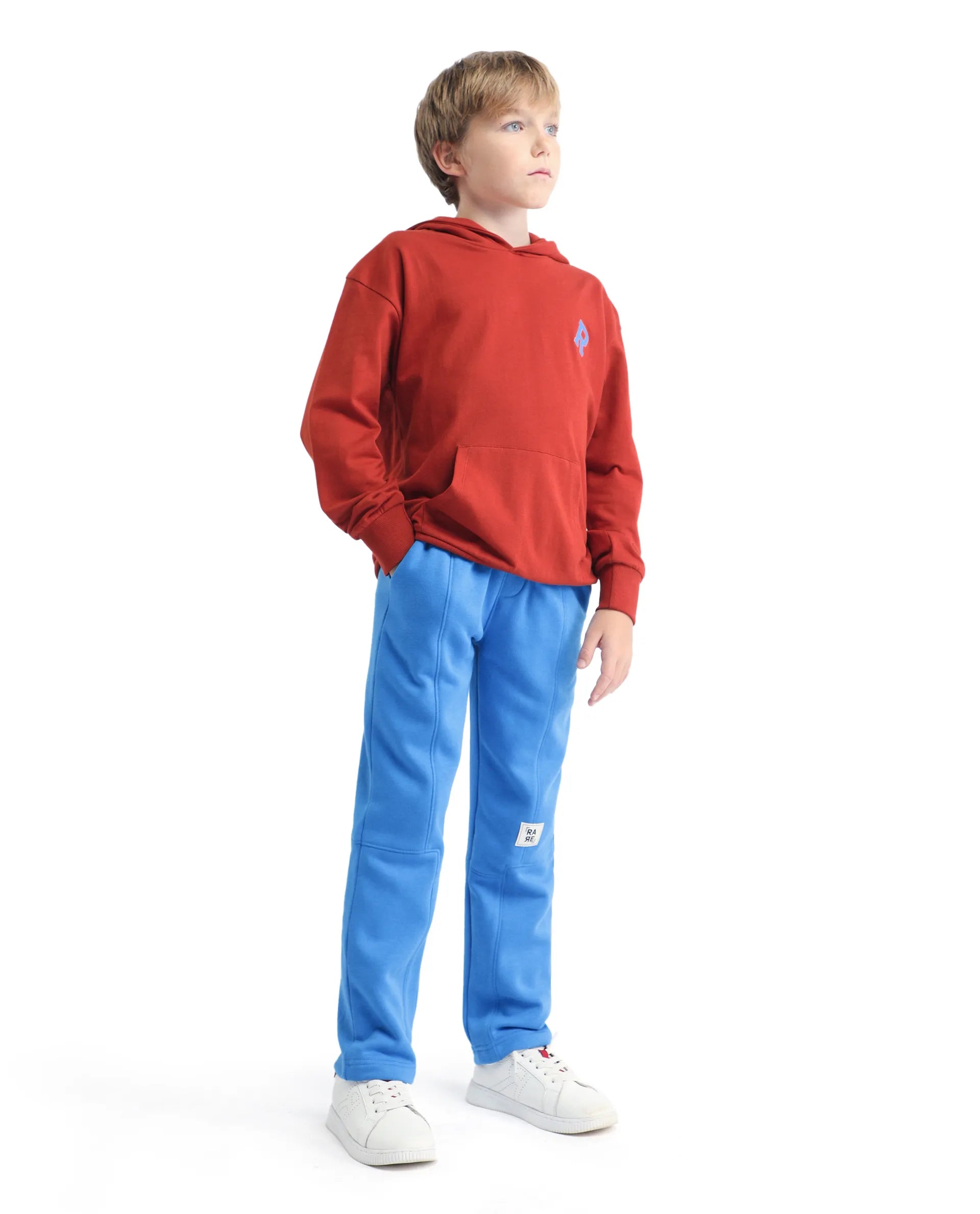 Rare Ones Kids Henry-B Dark Blue Cotton Blend Plain Regular Fit Trackpant