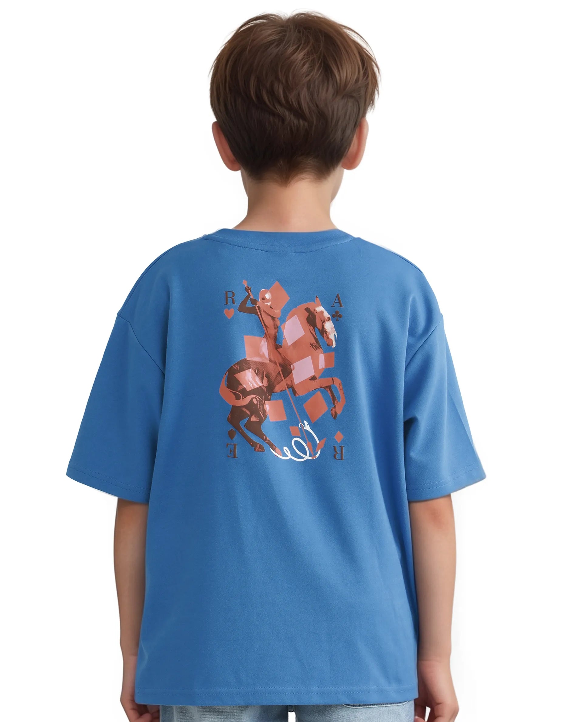 Rare Ones Kids Herm Flouroscent Blue Cotton Poly Short Sleeve Crew Neck Hd And Cmyk Print T-Shirt