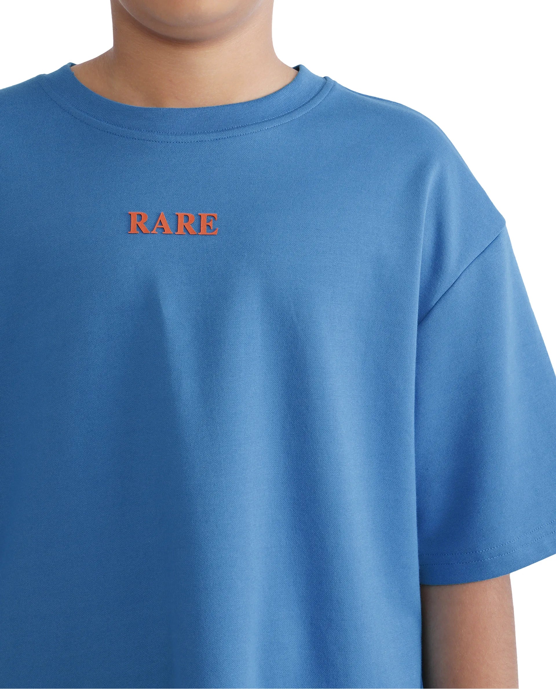 Rare Ones Kids Herm Flouroscent Blue Cotton Poly Short Sleeve Crew Neck Hd And Cmyk Print T-Shirt