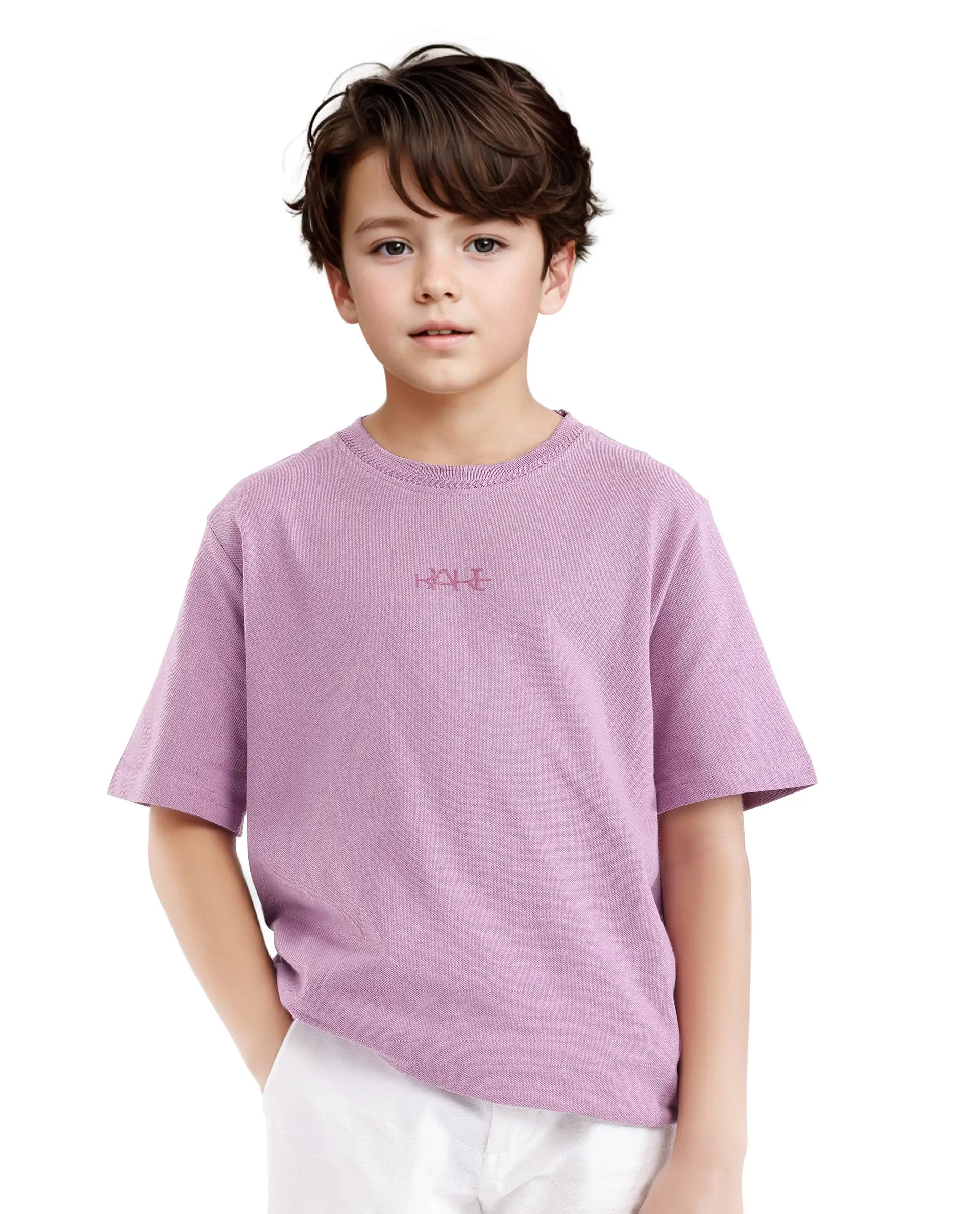 Rare Ones Kids Heron Pastel Purple Cotton Short Sleeve Crew Neck Twill HD Print T-Shirt