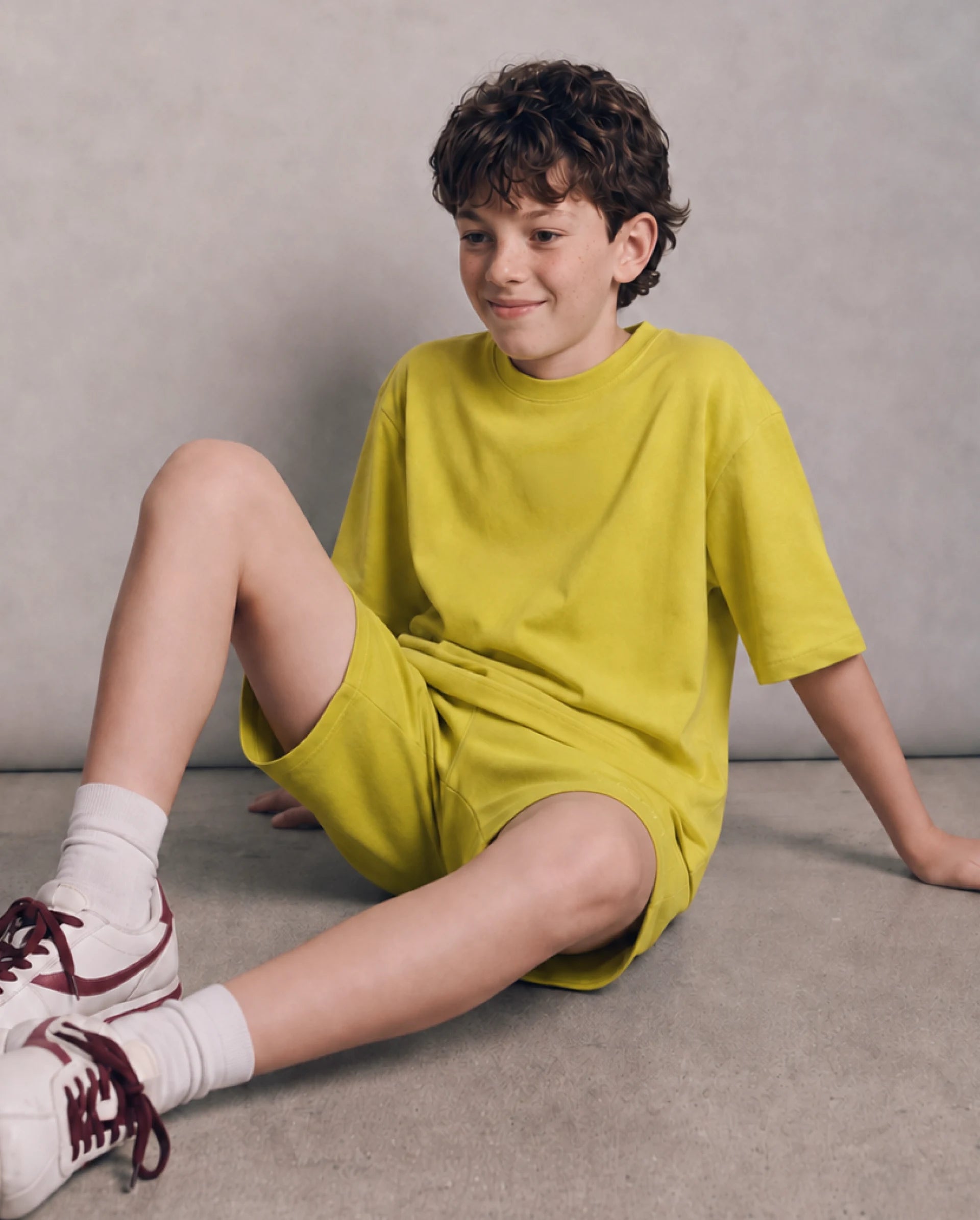 Rare Ones Kids Heros-B Fluorescent Yellow Polyester Blend Fabric Button And Zipper Closure Hd Print Regular Fit Shorts