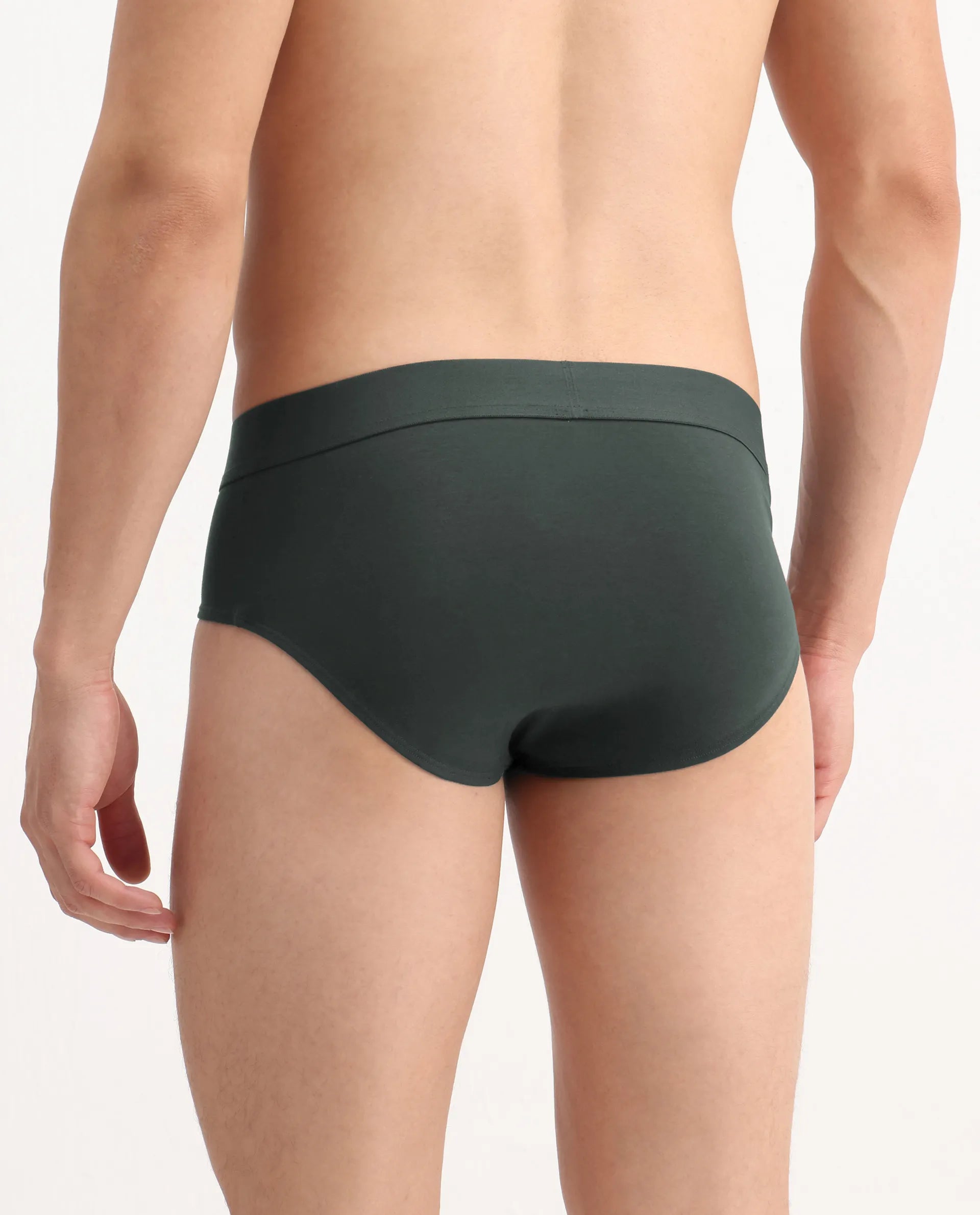 Rare Rabbit Men Hither Olive Soft Cotton Stretch Briefs