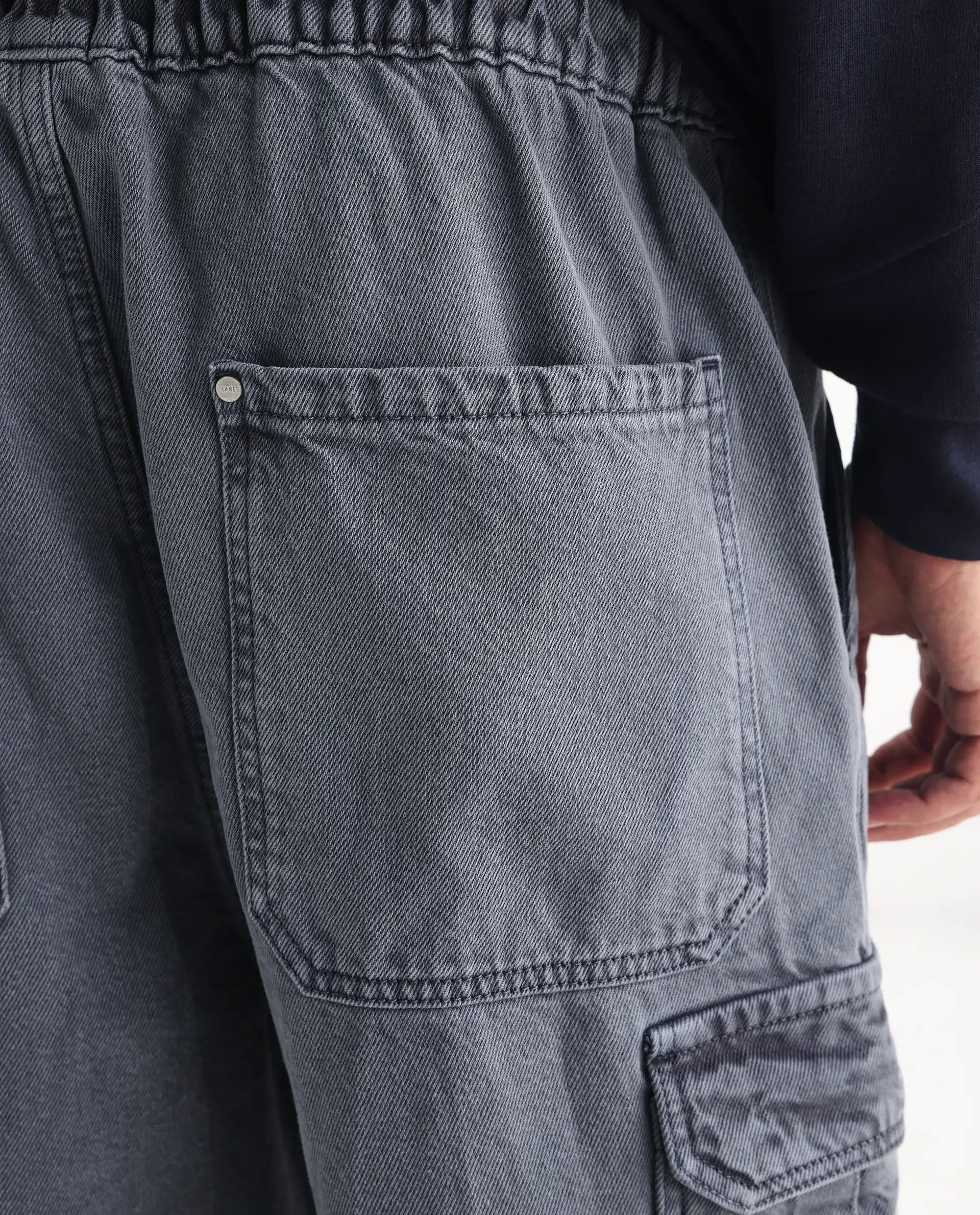 Rare Rabbit Men's Hork Blue Cotton Plain Baggy Fit Jeans