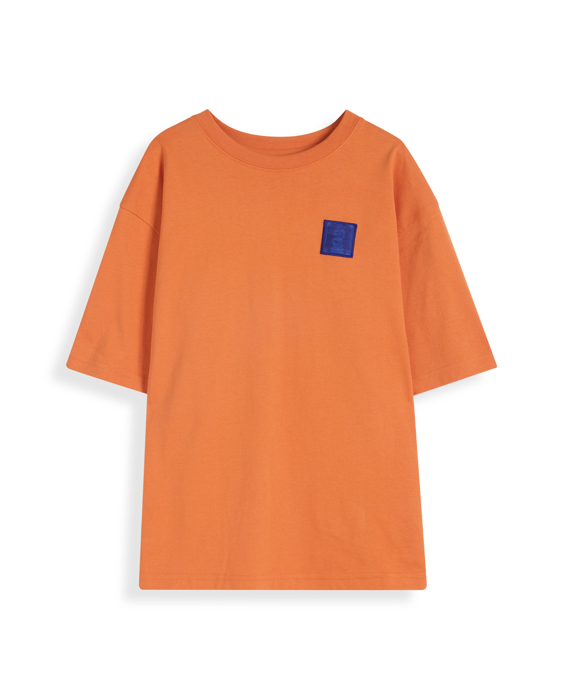 Rare Ones Kids Horse Orange Cotton Half Sleeves Crew Neck Oversized Fit Graphic Back Print T-Shirt