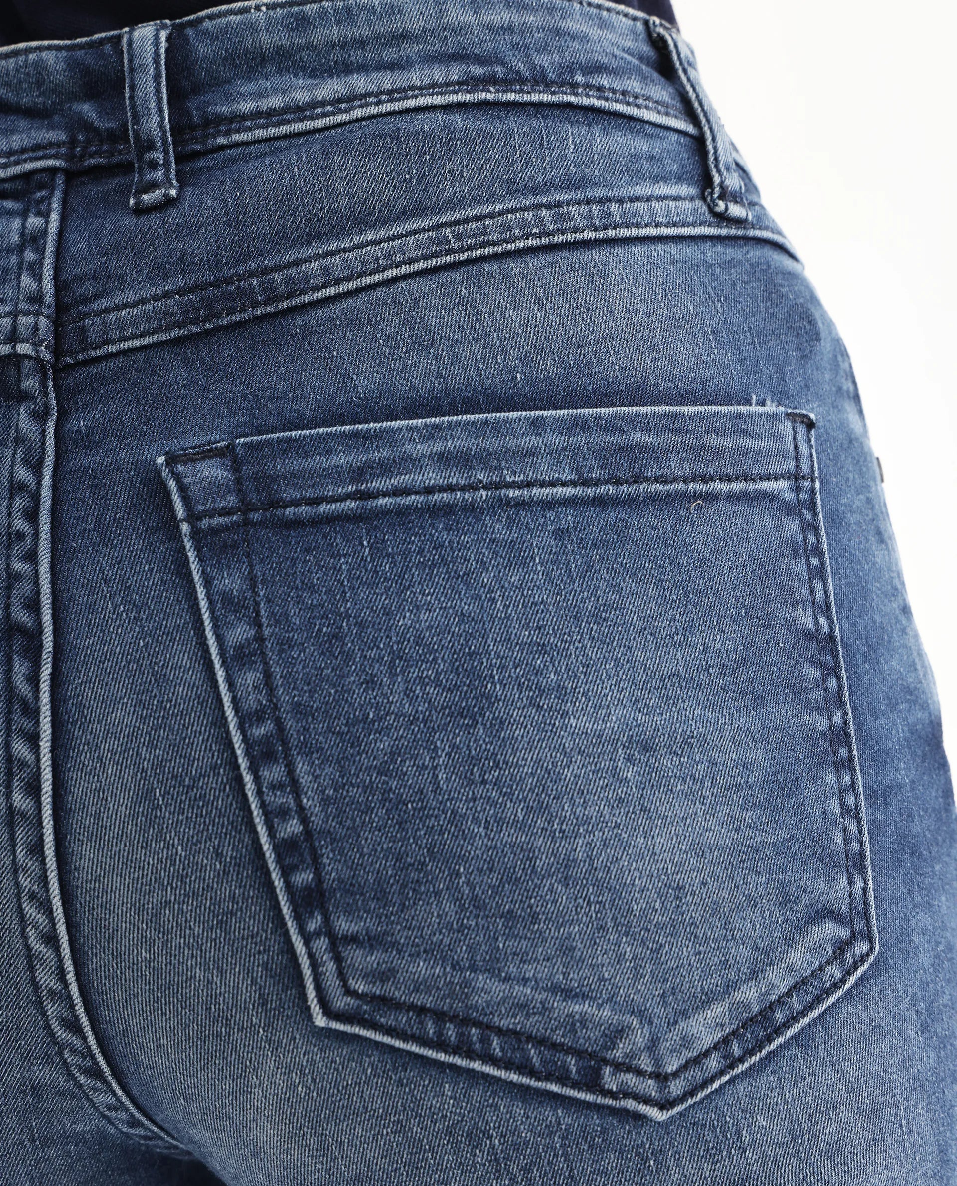 Rareism Women's Slim Fit Denim Cotton Plain Ankle Length Relaxed Fit Jeans