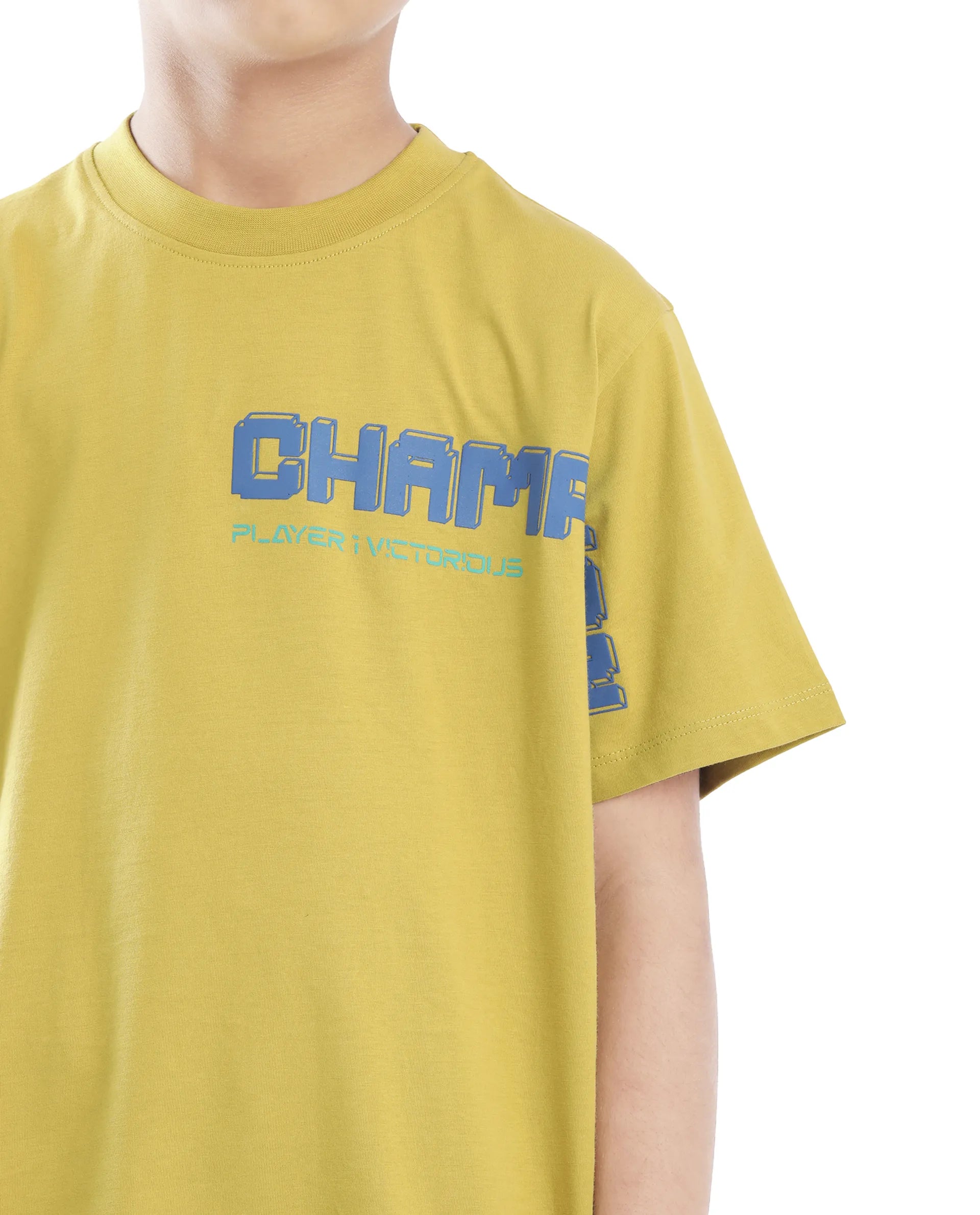 Rare Ones Kids Hype Yellow Cotton Half Sleeve Graphic Print Slip-On Closure Regular Fit T-Shirt