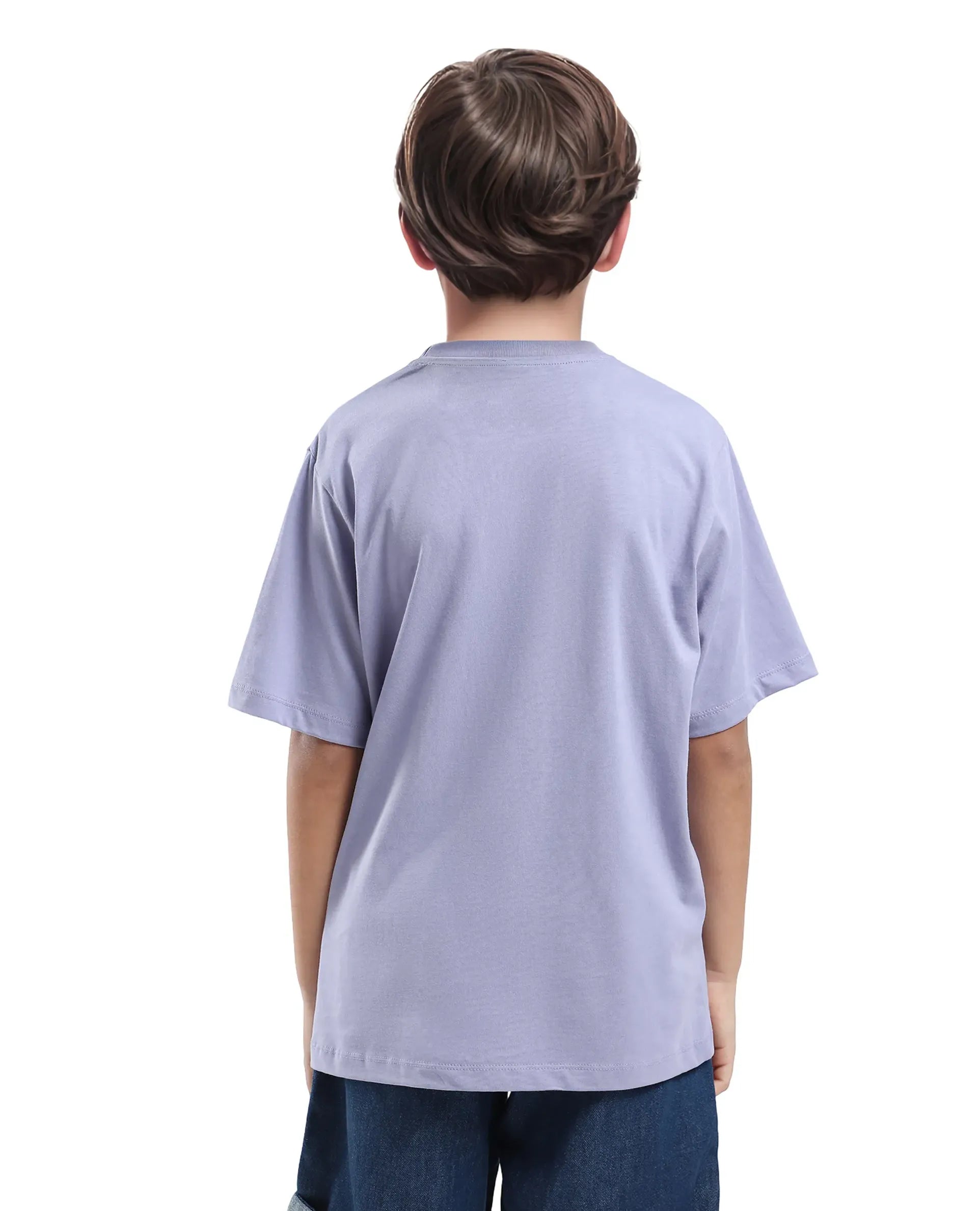 Rare Ones Kids Hype Purple Cotton Half Sleeve Graphic Print Slip-On Closure Regular Fit T-Shirt