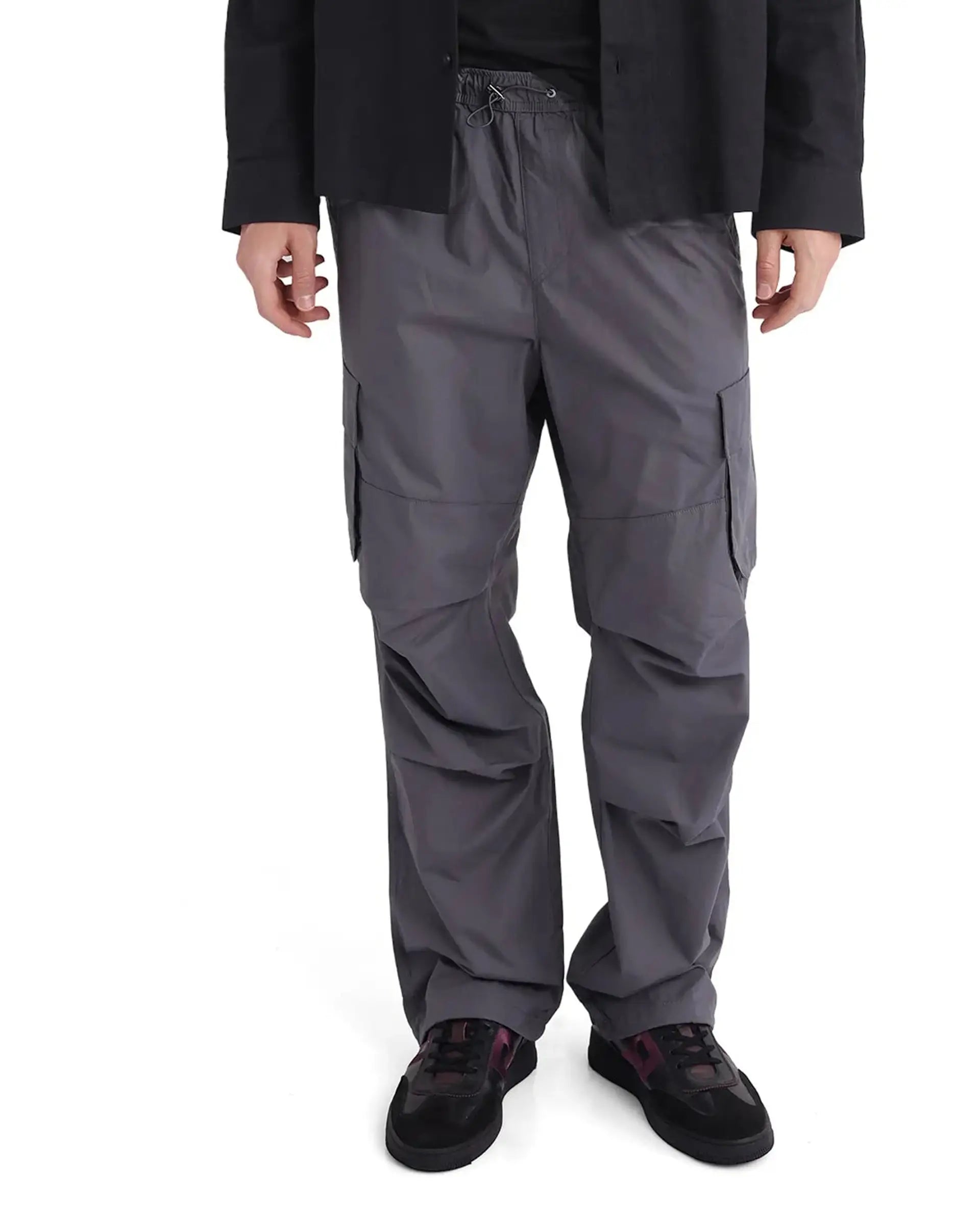 Rare Rabbit Men's Parc Grey Cotton Plain Regular Fit Trouser