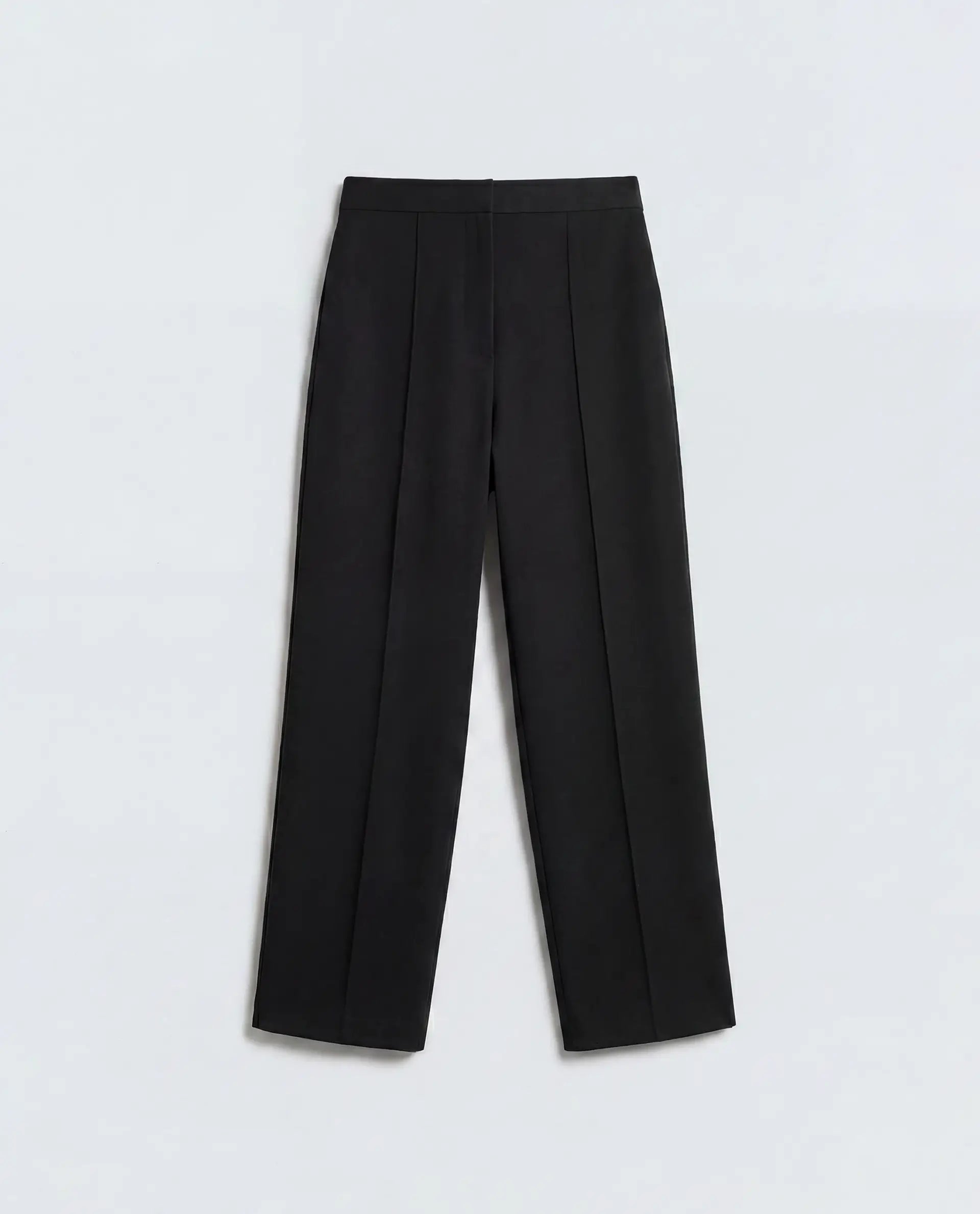Rareism Women's Jancura-S26 Black Viscose Blend Relaxed Fit Plain Trouser