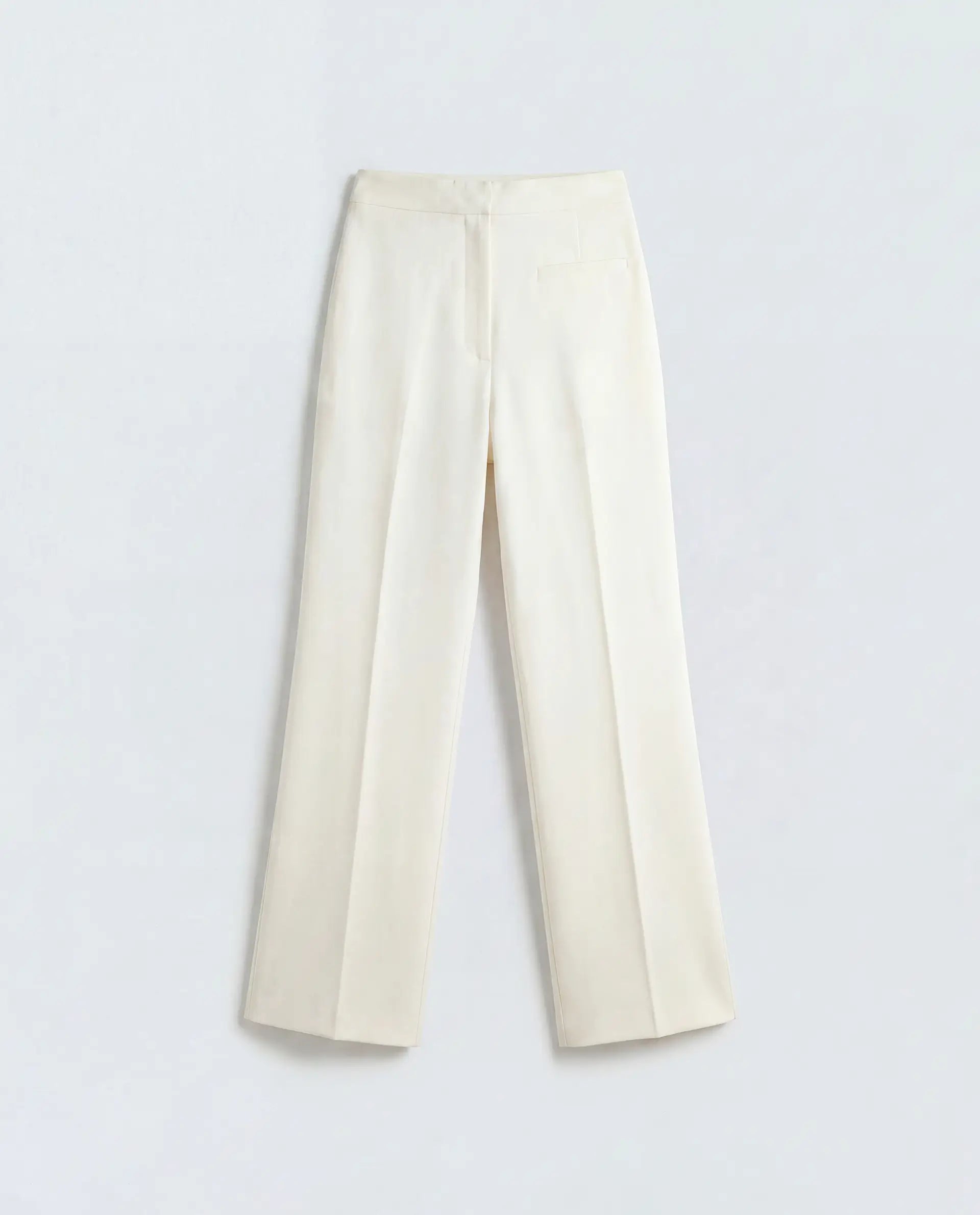Rareism Women's Jancura-S26 Off White Viscose Blend Relaxed Fit Plain Trouser