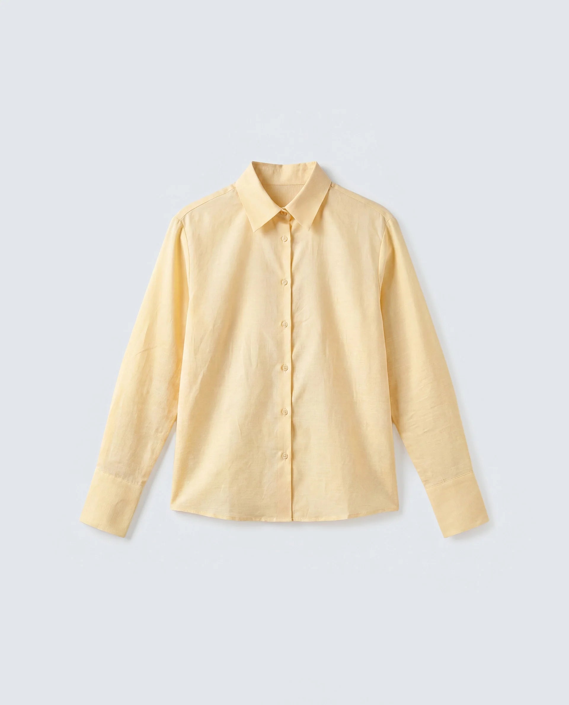 Rareism Women's Mewok Yellow Cotton Full Sleeve Spread Collar Regular Plain Shirt