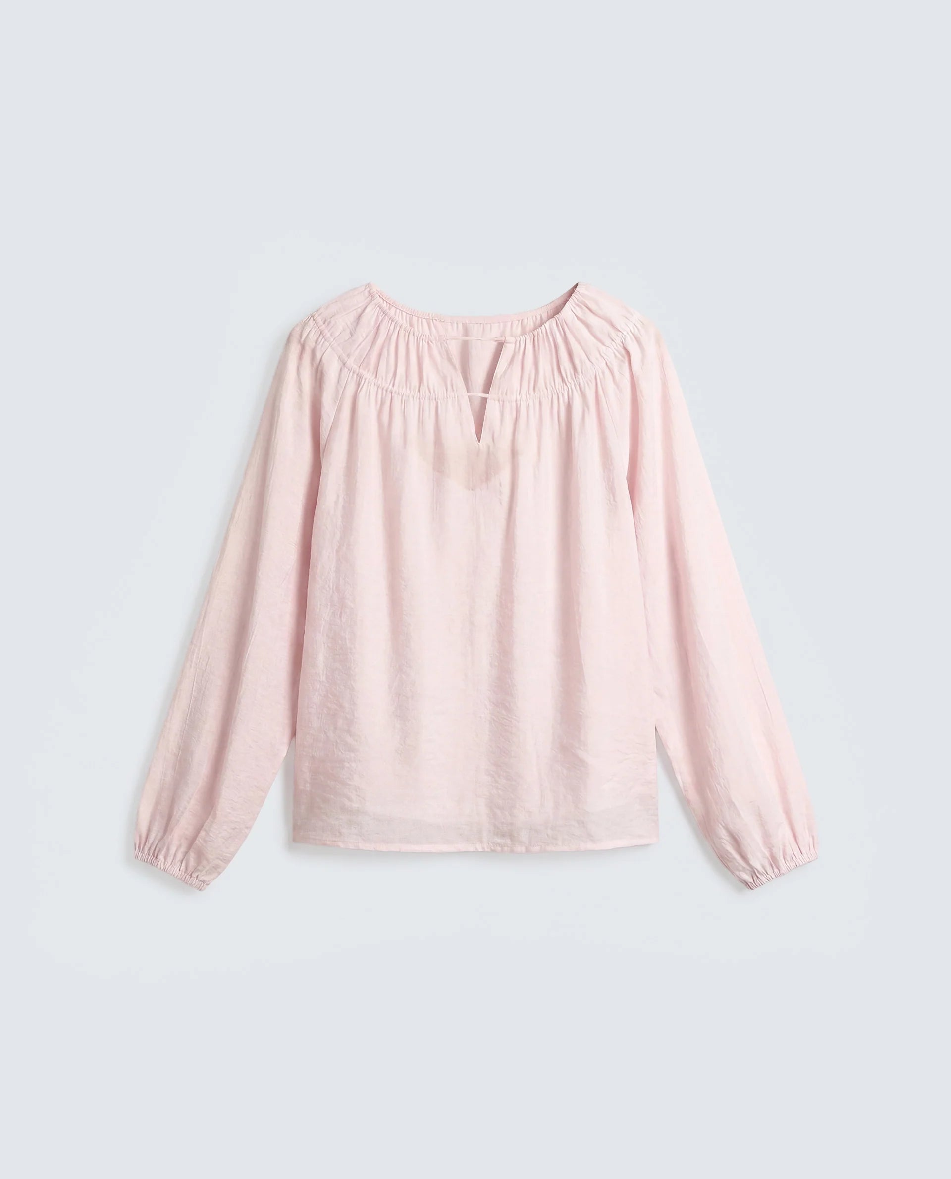 Rareism Women's Mirino Light Pink Viscose Full Sleeve Boat Neck Regular Top