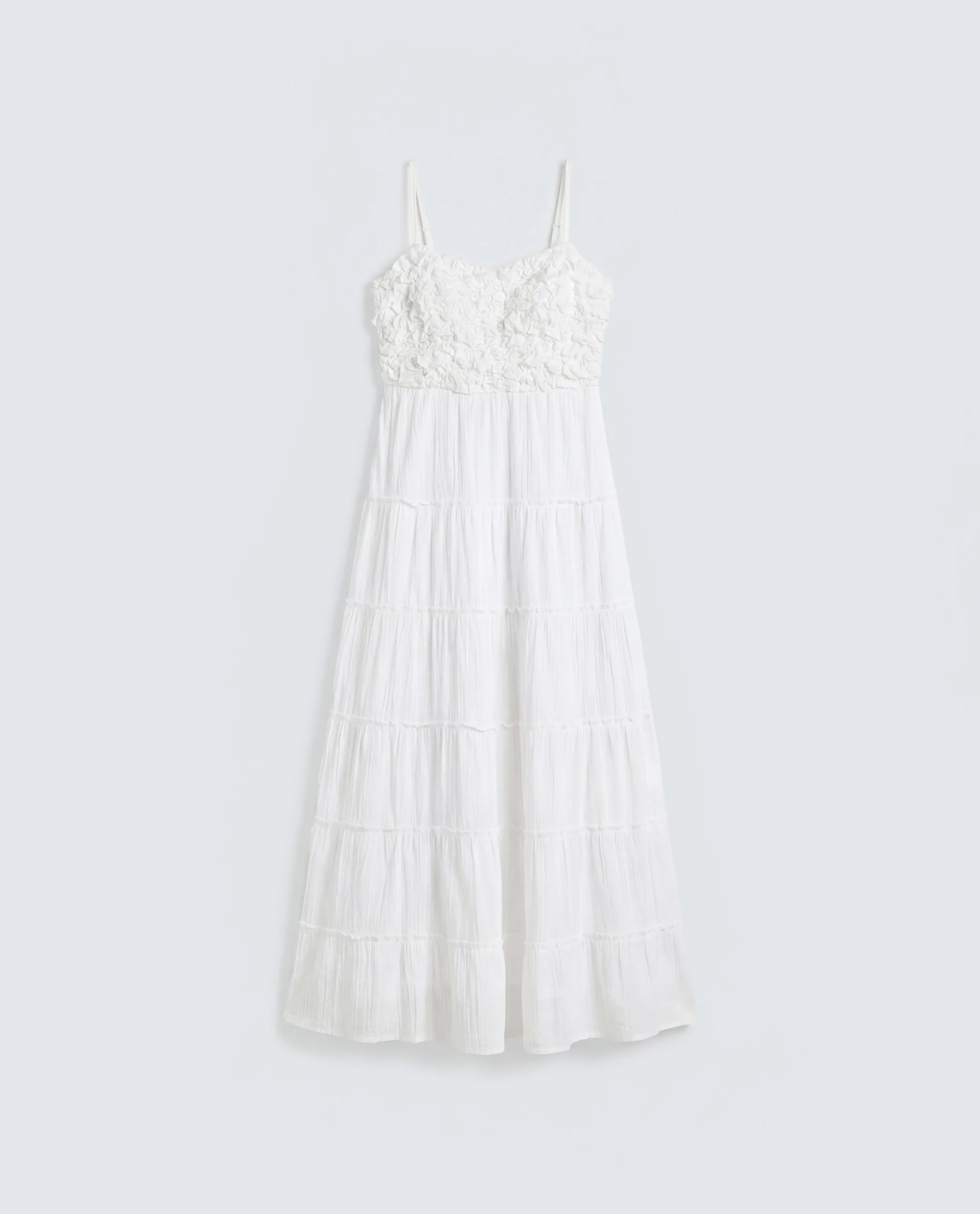 Rareism Women's Moanna Off White Cotton Sleeveless Square Neck Fit And Flare Dress