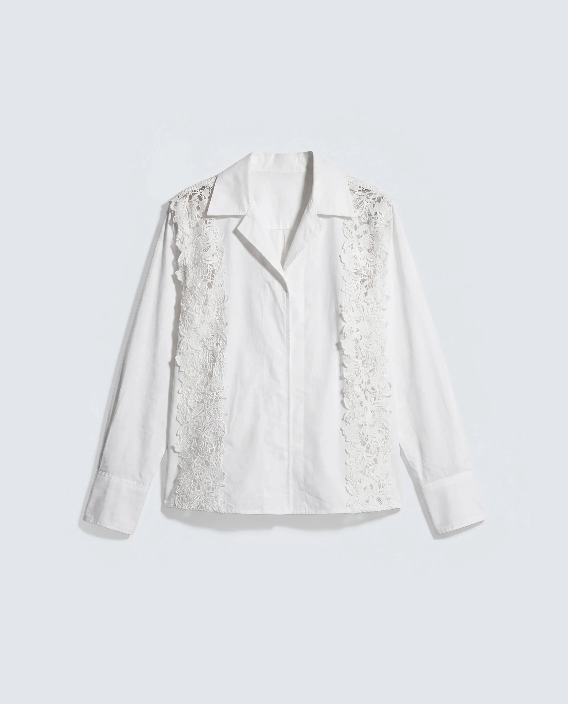 Rareism Women's Mysa-T Off White Cotton Full Sleeve Lapel Neck Relaxed Plain Shirt