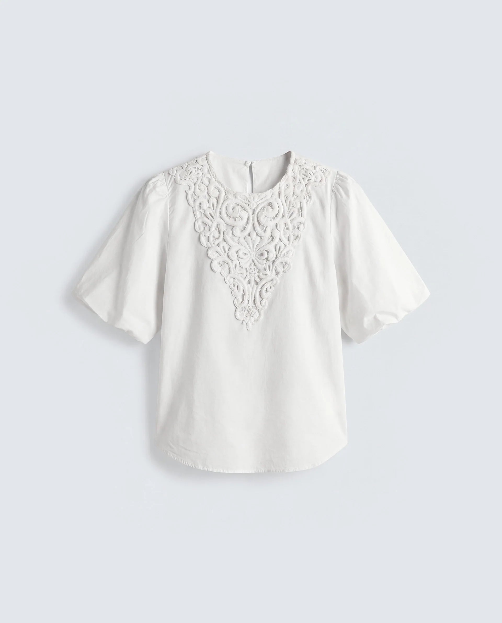 Rareism Women's Nuku White Cotton Crew Neck Relaxed Plain Top