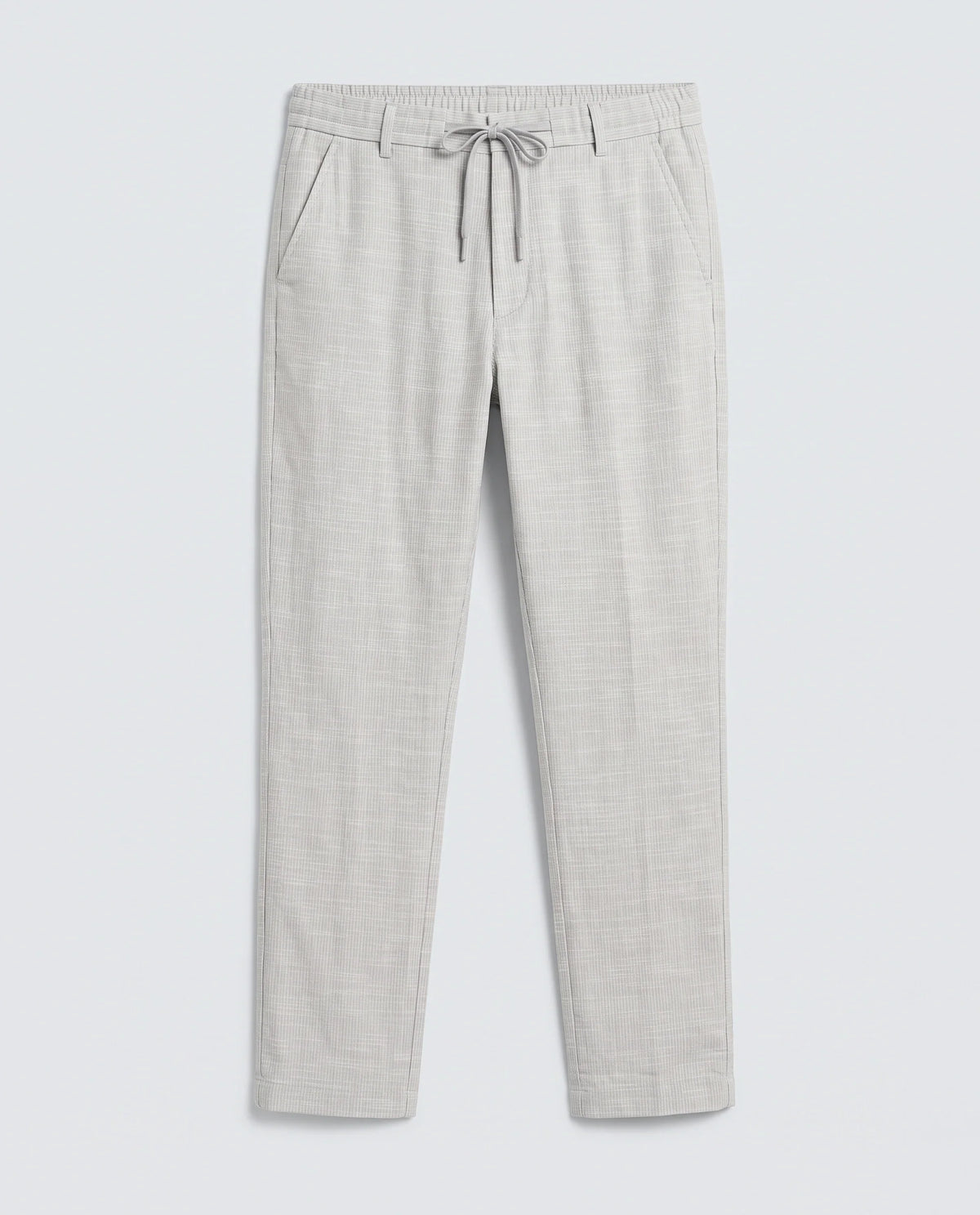 Rare Rabbit Men's Bira Grey Linen Blend Fabric Regular Fit Striped Trouser