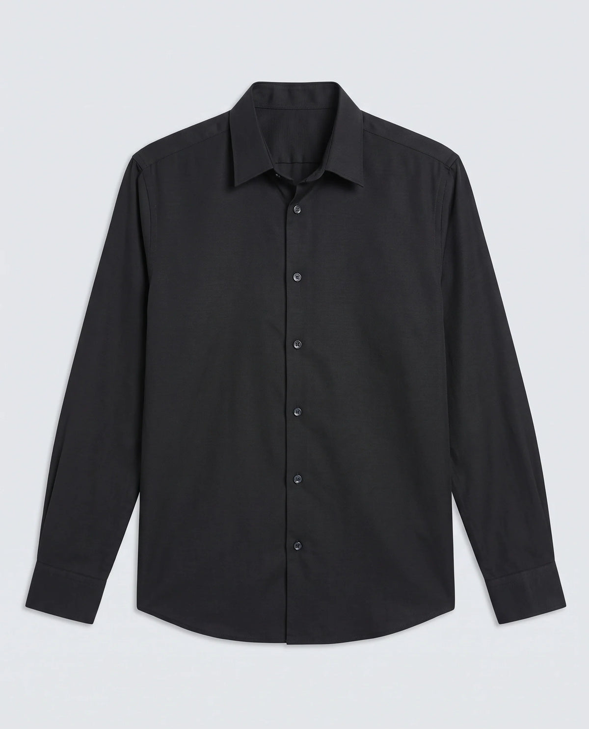 Rare Rabbit Men's Bogi Black Cotton Blend Full Sleeve Spread Collar Regular Fit Plain Shirt