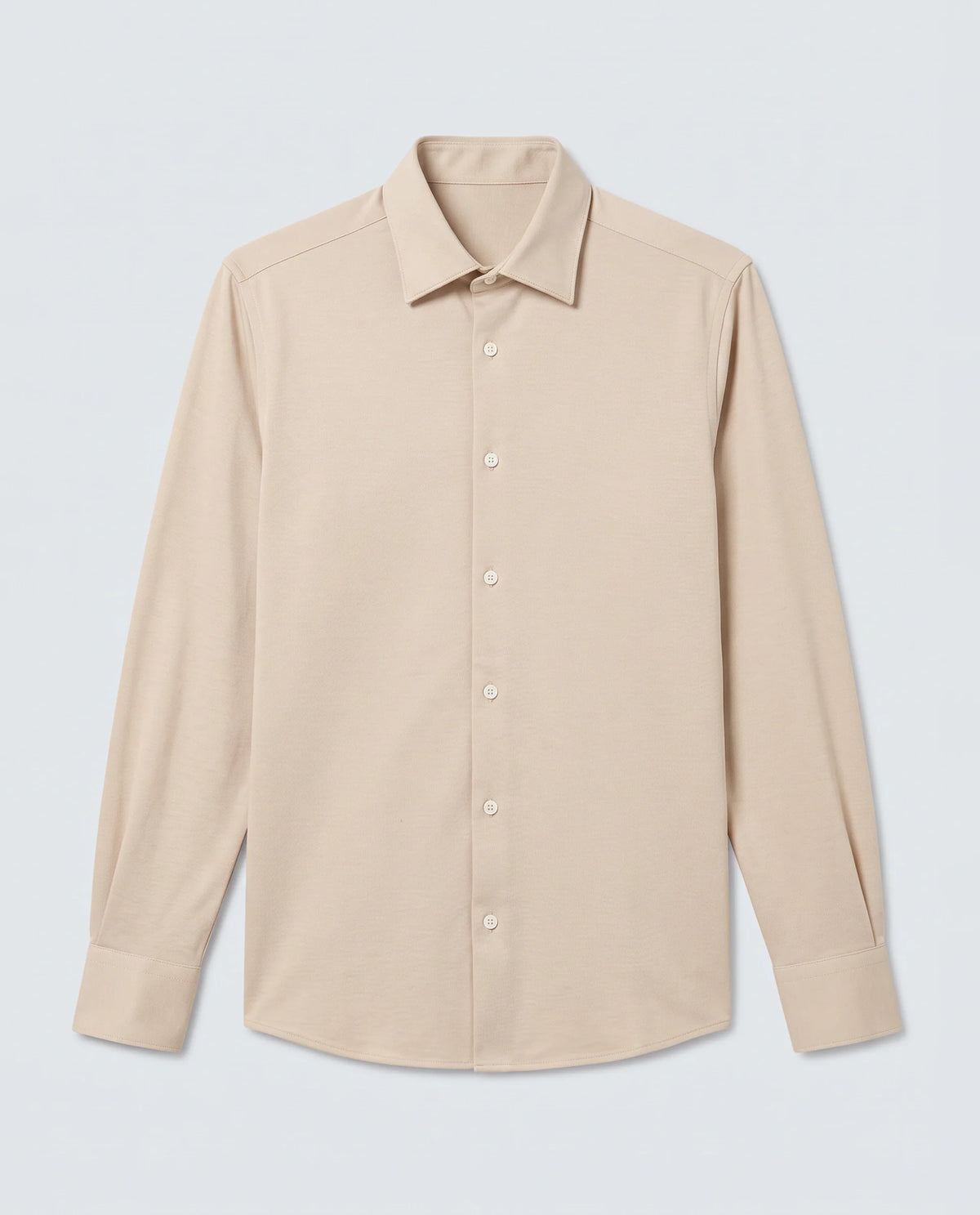 Rare Rabbit Men's Bogi Light Beige Cotton Blend Full Sleeve Spread Collar Regular Fit Plain Shirt