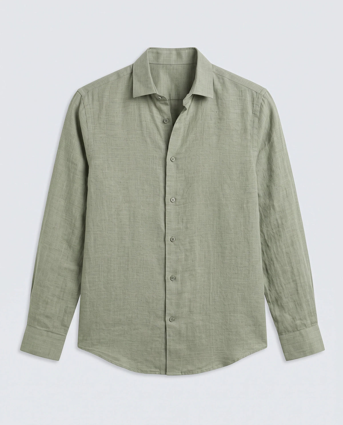 Rare Rabbit Men's Borium-26 Green 100% Linen Full Sleeve Spread Collar Regular Fit Plain Shirt