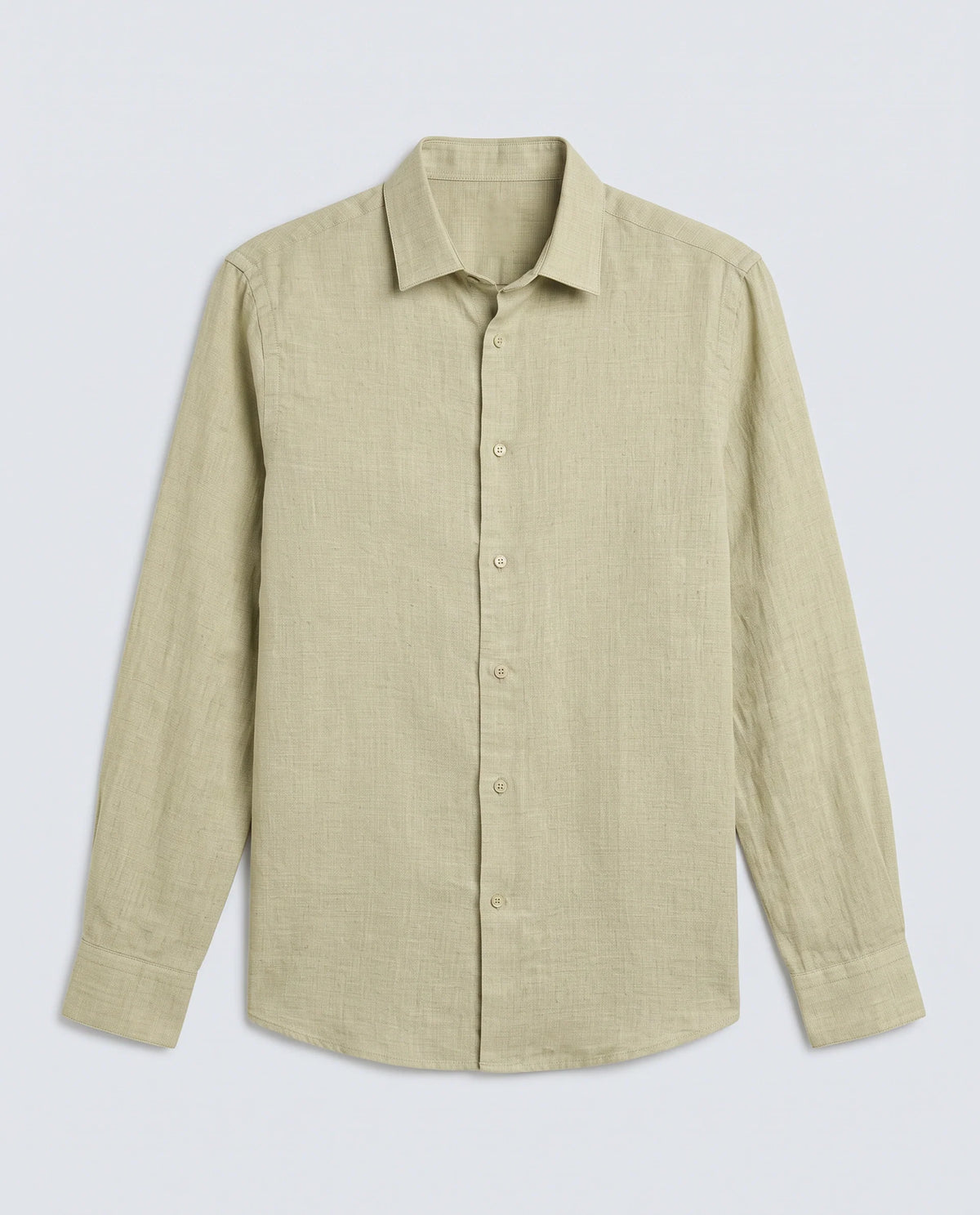 Rare Rabbit Men's Borium-26 Light Green 100% Linen Full Sleeve Spread Collar Regular Fit Plain Shirt
