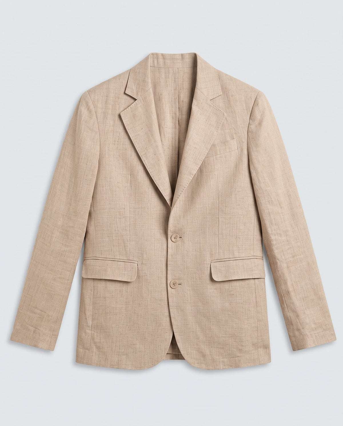 Rare Rabbit Men's Borium-Bl Beige 100% Linen Fabric Full Sleeve Lapel Collar Regular Plain Blazer